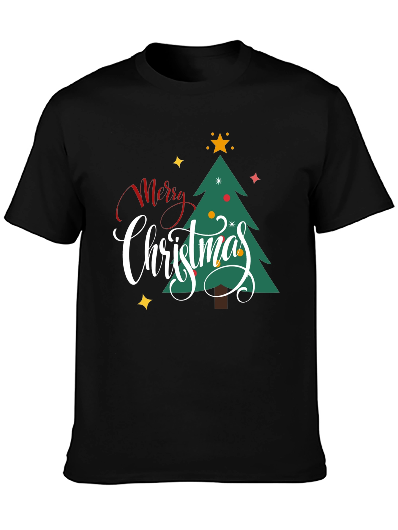Merry Christmas Tree Graphic Tee - Holiday Cheer