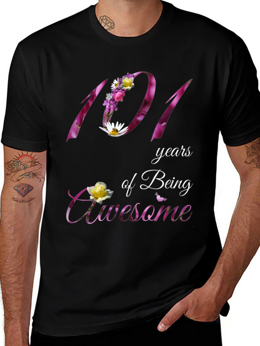 101 Years Awesome Floral T-Shirt
