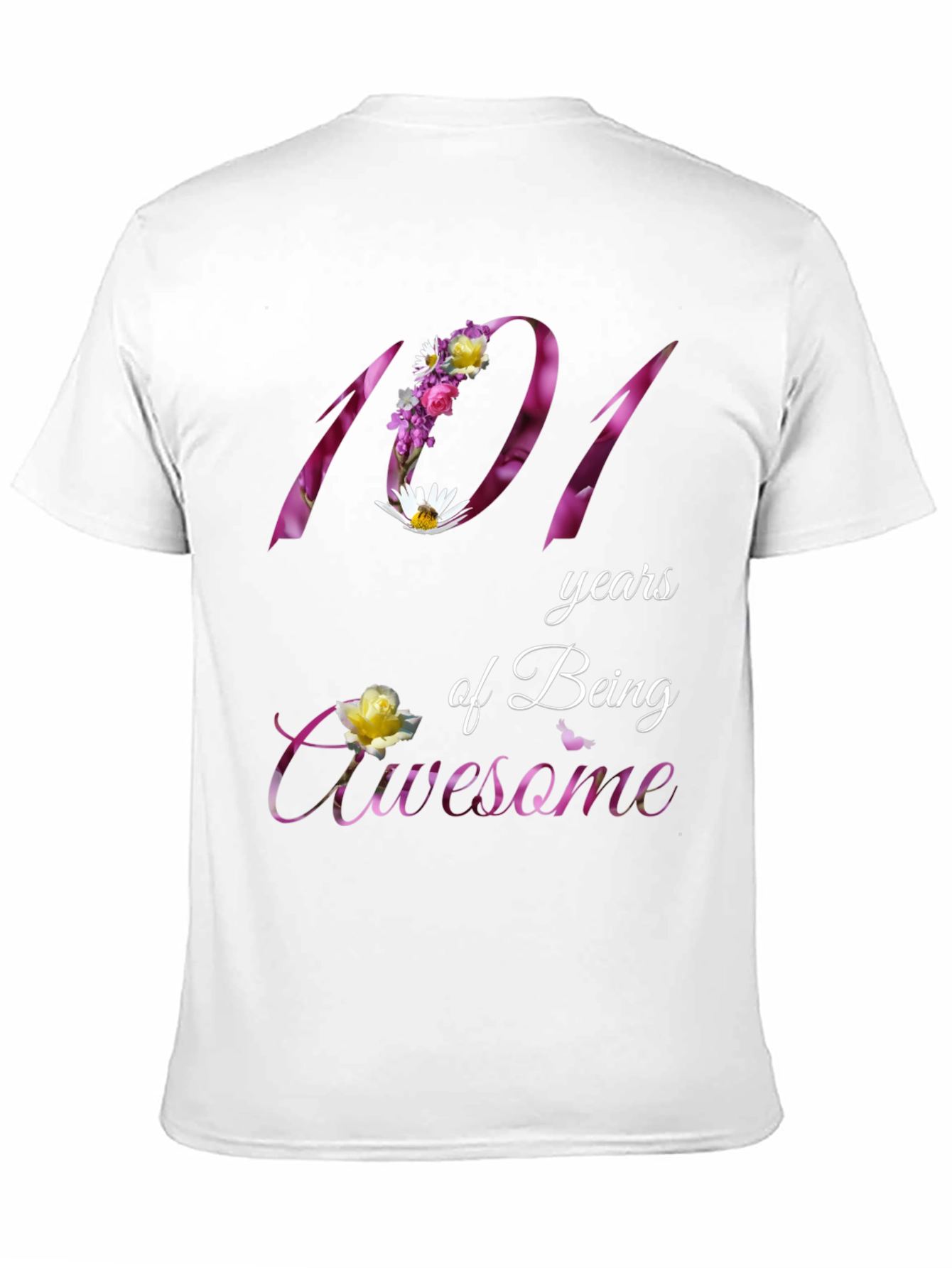 101 Years Awesome Floral T-Shirt
