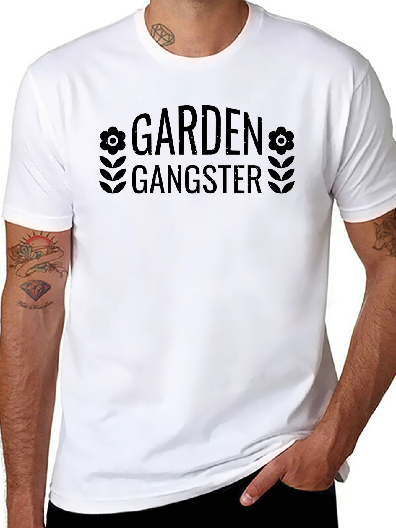 Garden Gangster Graphic T-Shirt - Black Cotton Tee