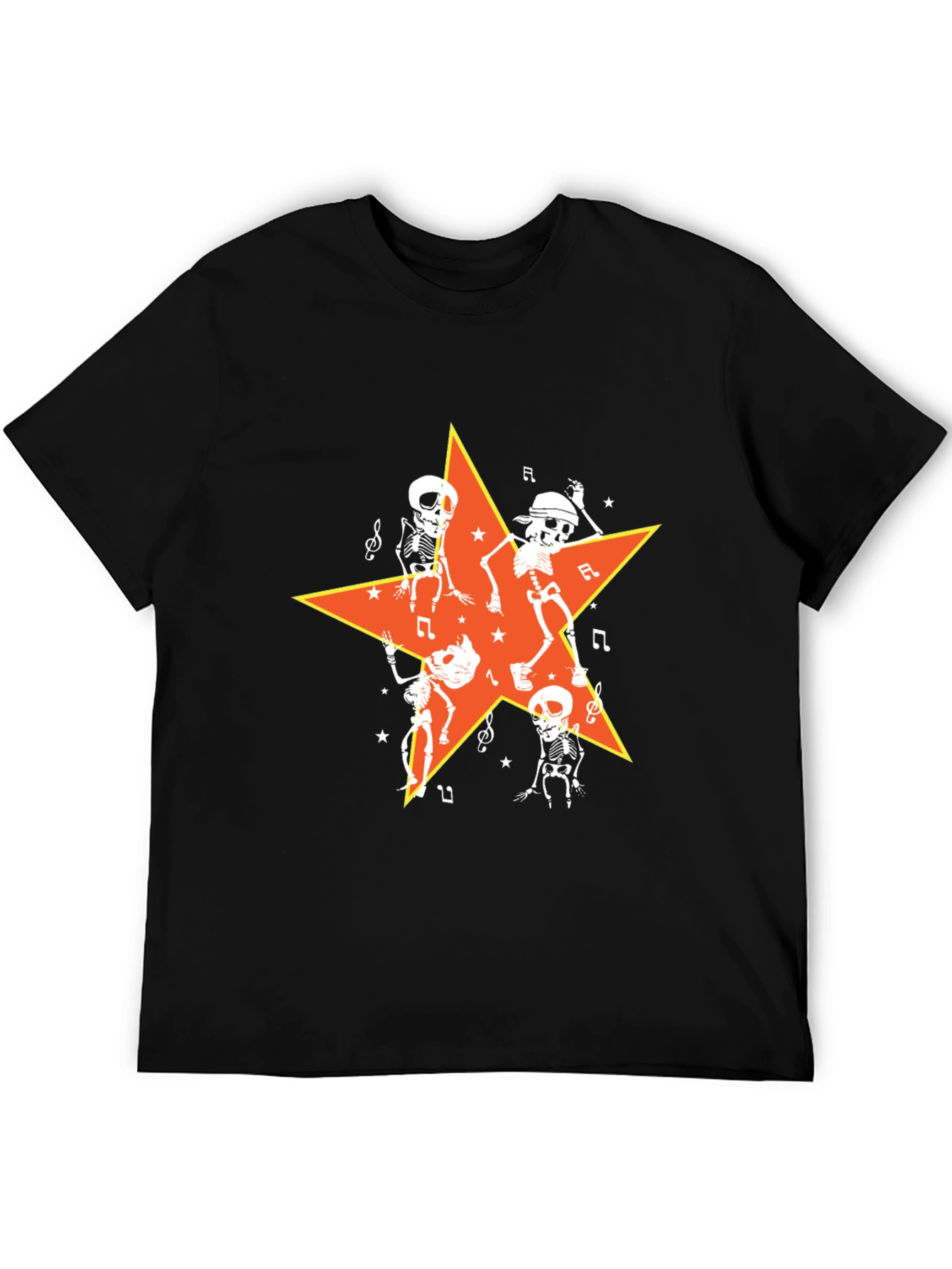 Dancing Skeletons Star Graphic Tee - Halloween Ready!