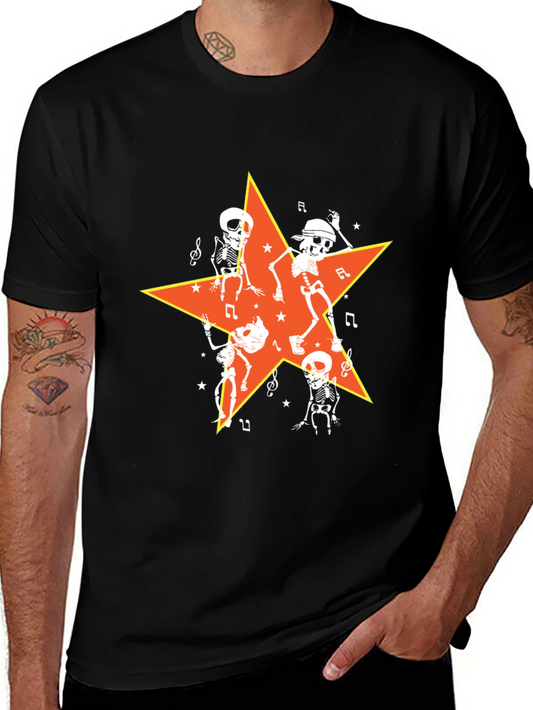 Dancing Skeletons Star Graphic Tee - Halloween Ready!