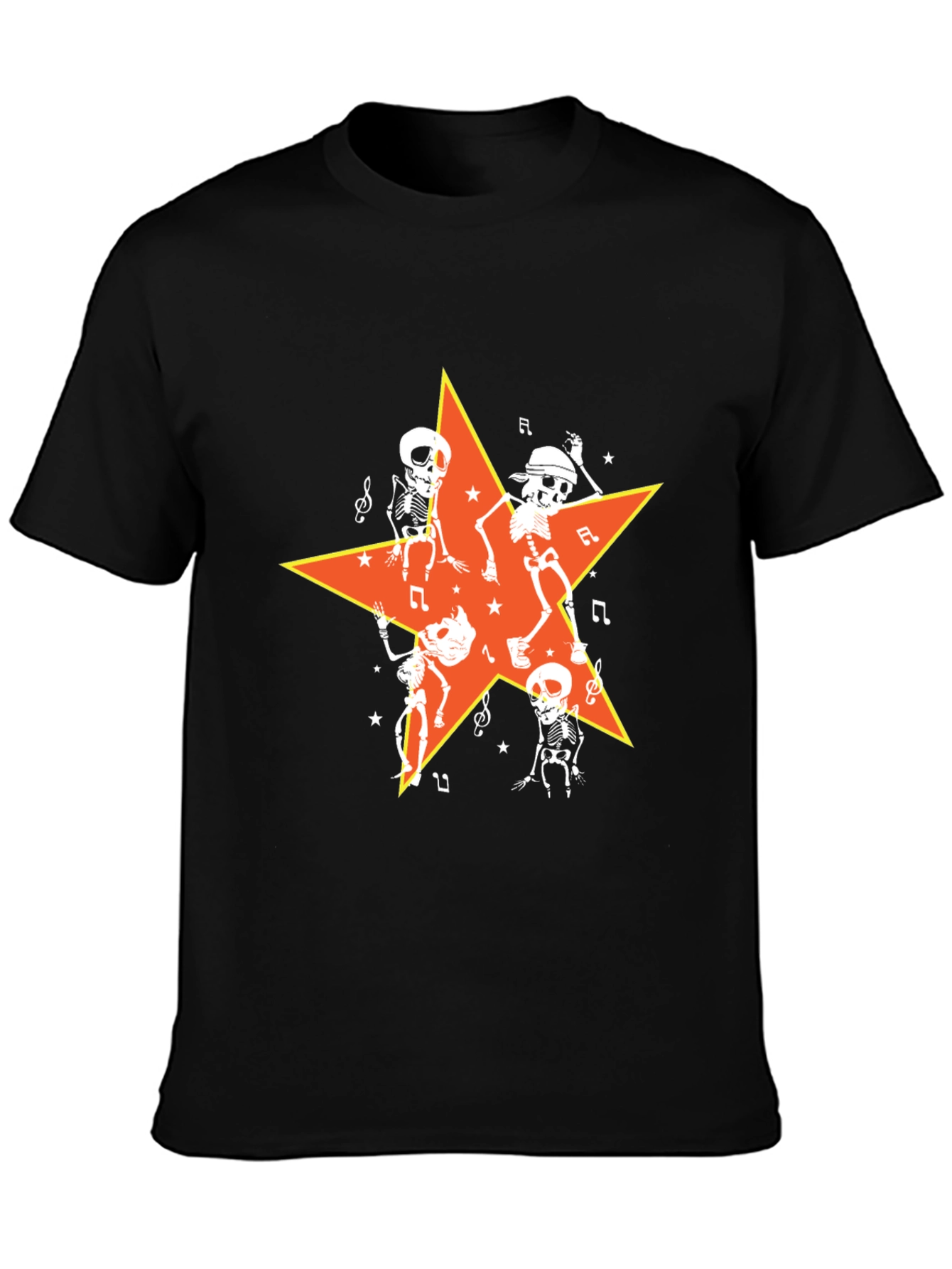 Dancing Skeletons Star Graphic Tee - Halloween Ready!