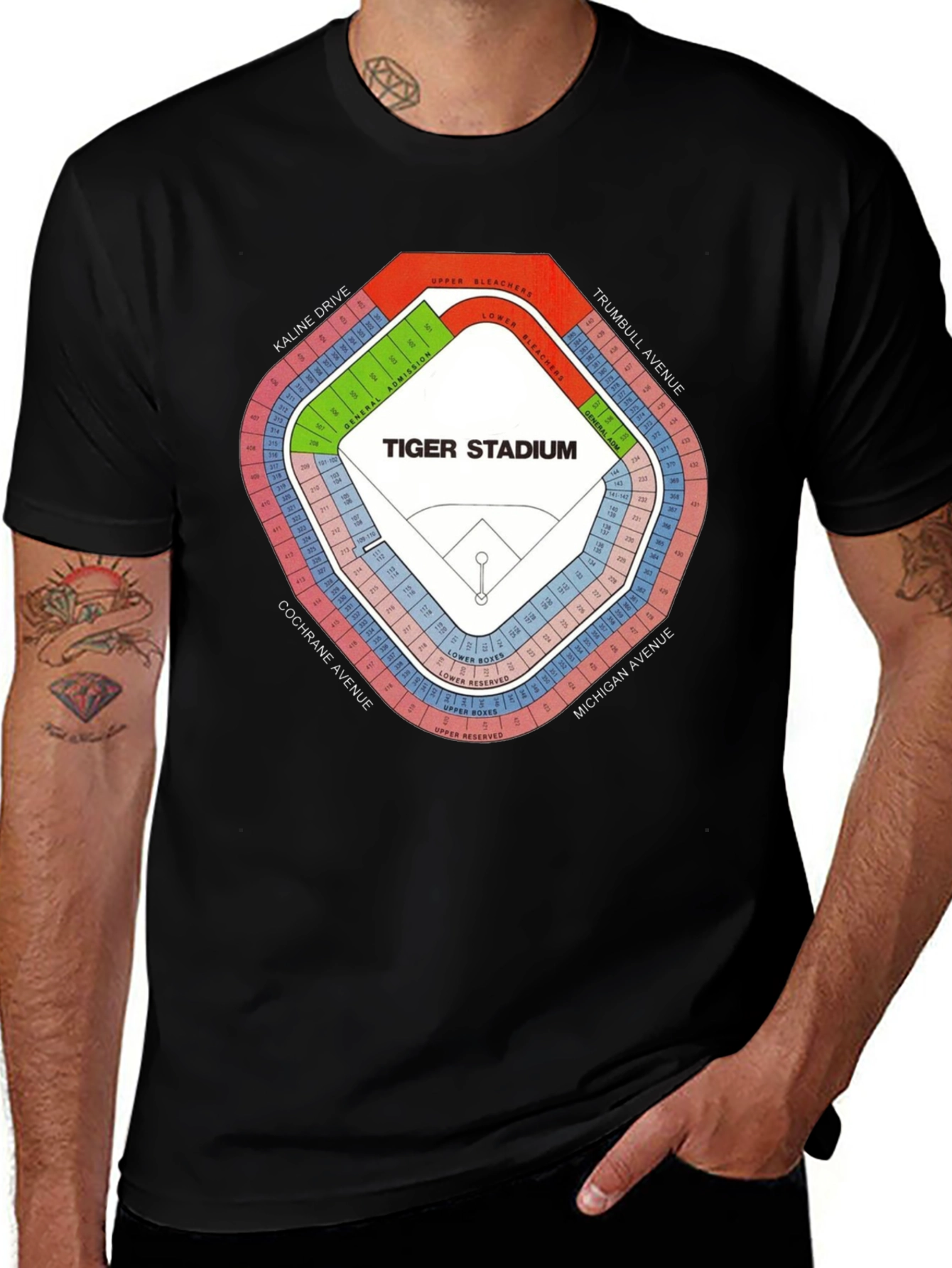 Tiger Stadium Seating Chart T-Shirt