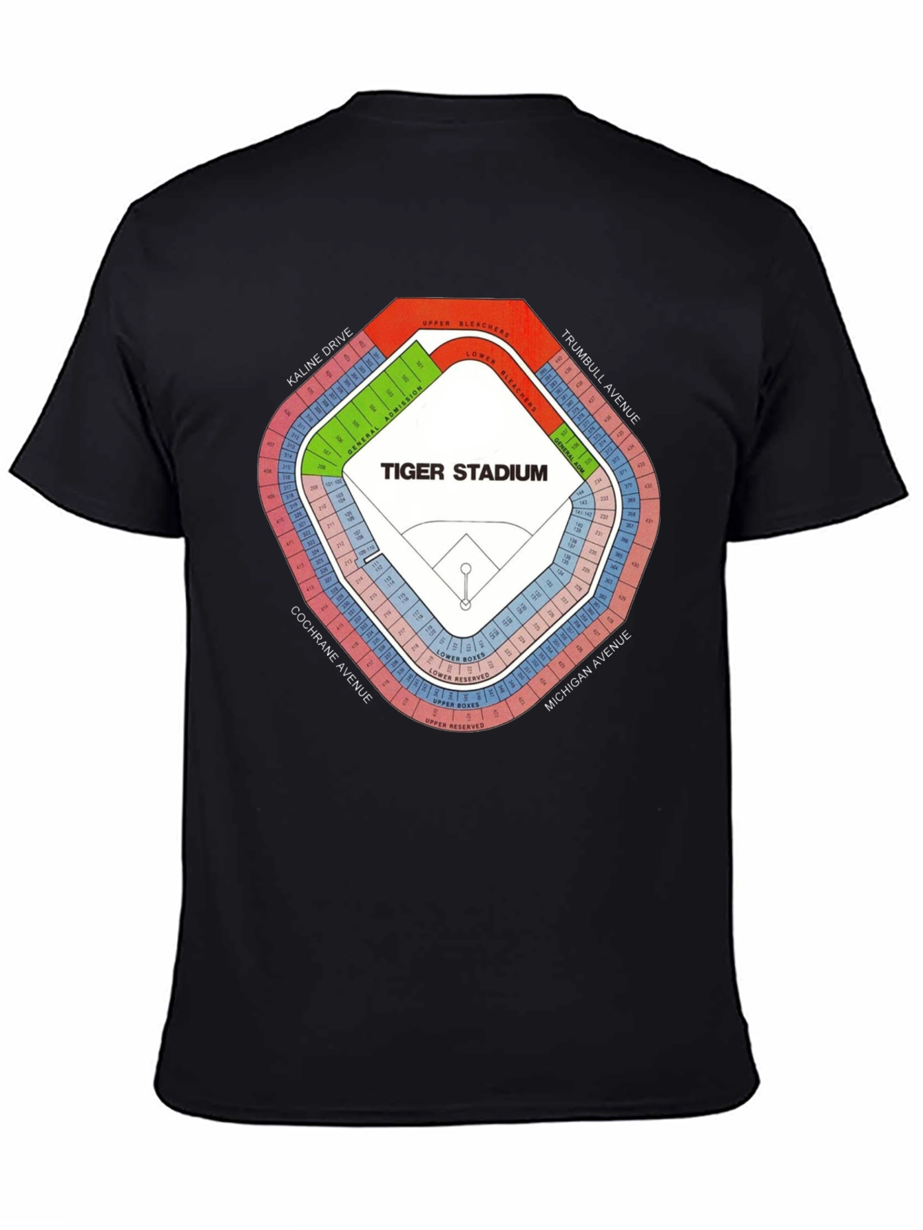 Tiger Stadium Seating Chart T-Shirt