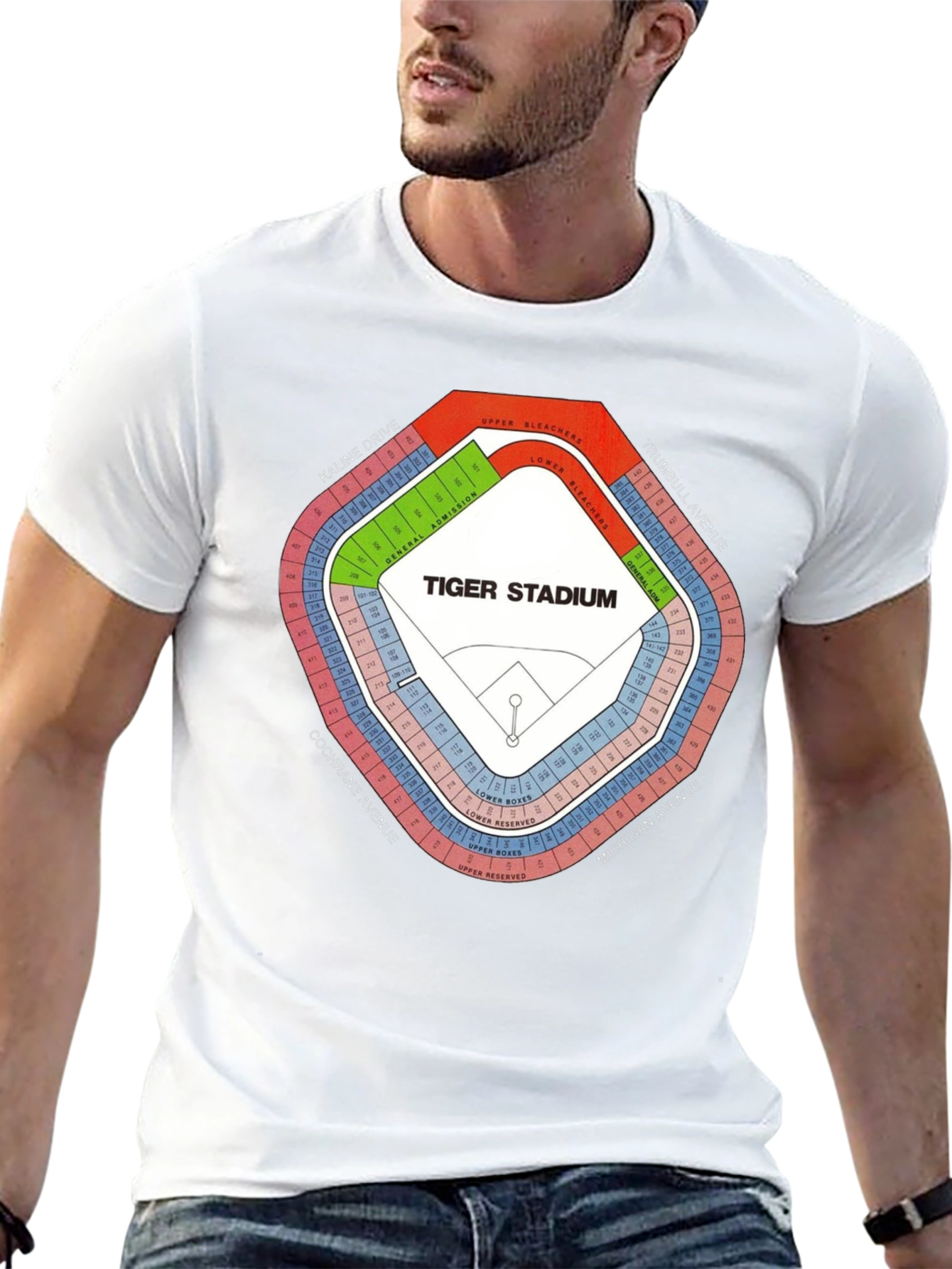 Tiger Stadium Seating Chart T-Shirt