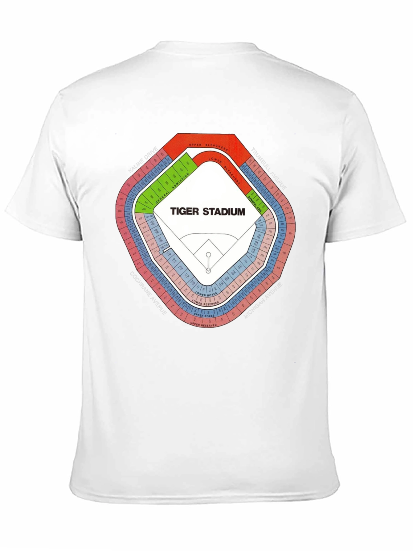 Tiger Stadium Seating Chart T-Shirt