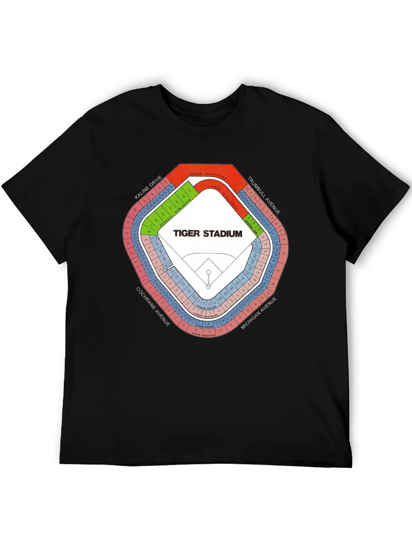 Tiger Stadium Seating Chart T-Shirt