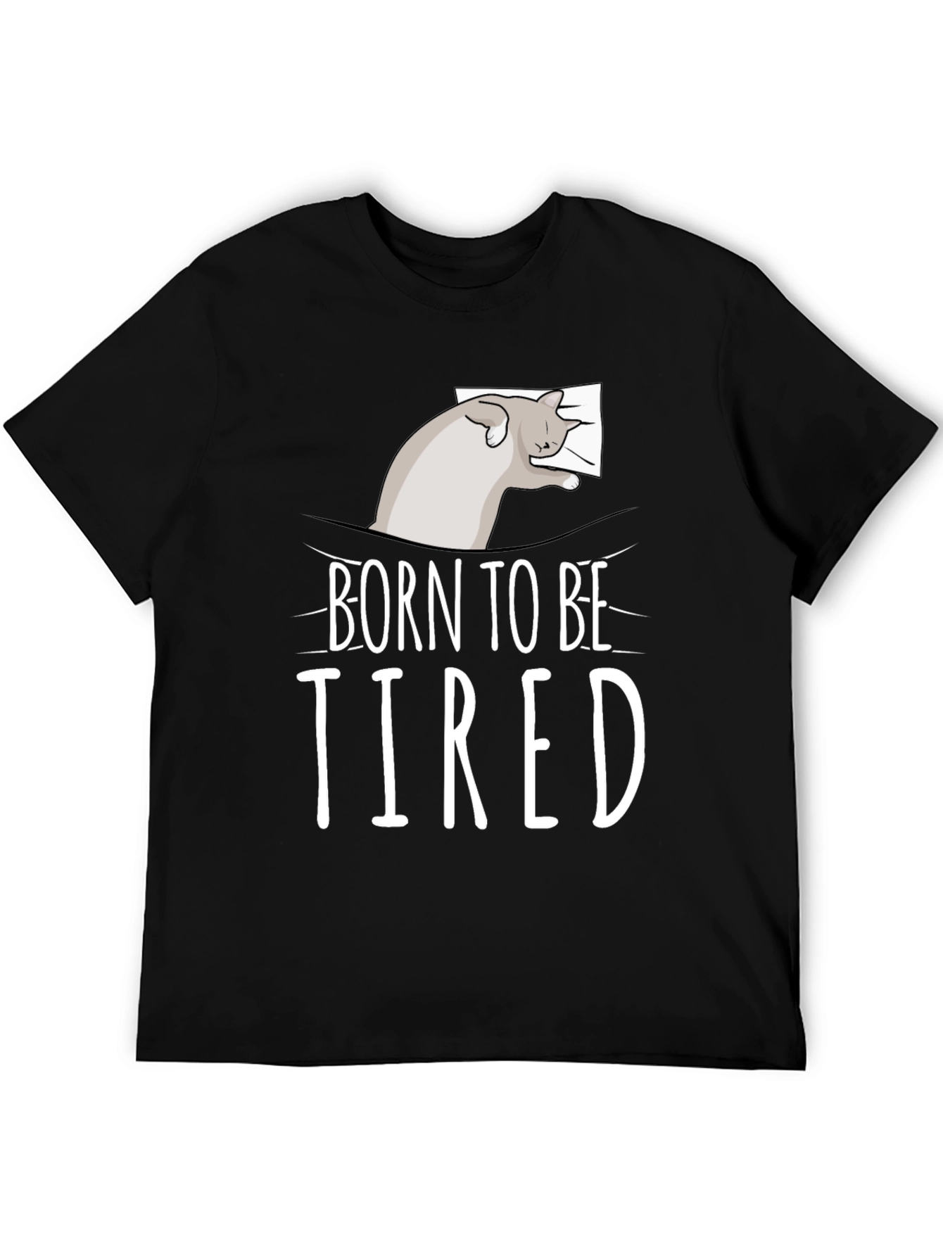 Born to be Tired Cat Graphic T-Shirt