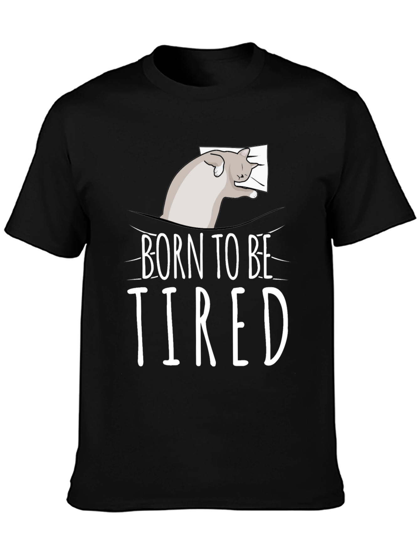 Born to be Tired Cat Graphic T-Shirt