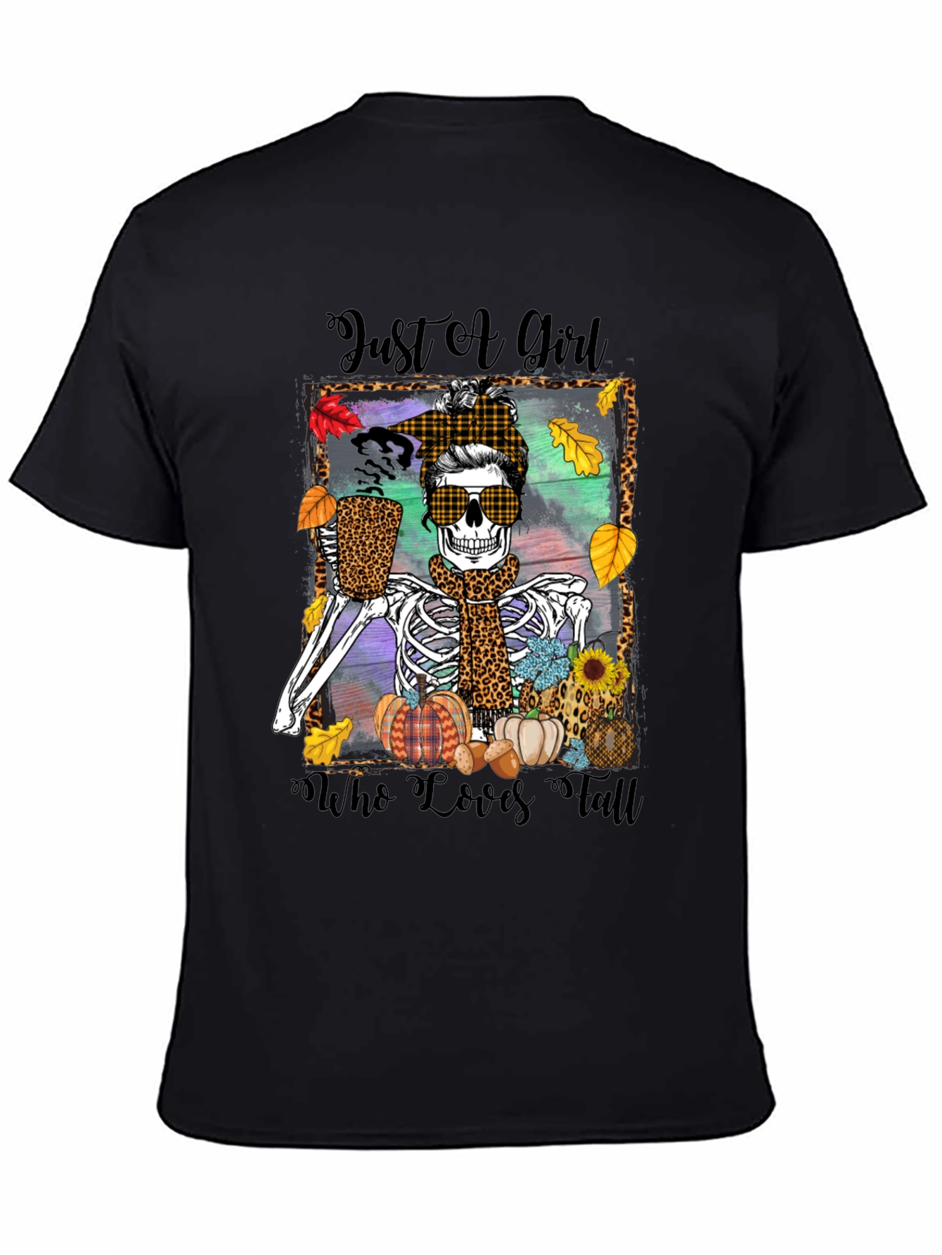 Just a Girl Who Loves Fall Skeleton T-Shirt