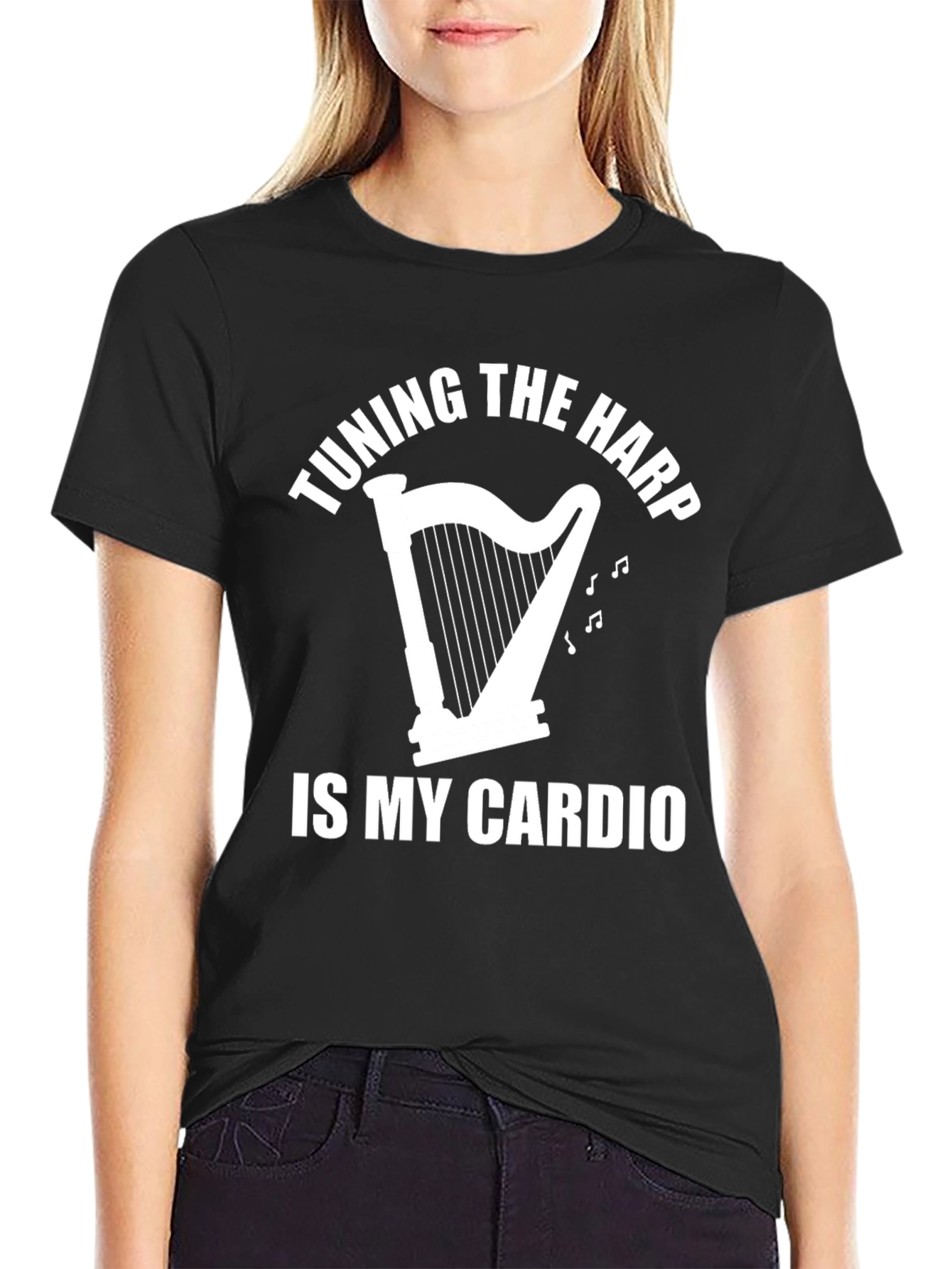 Tuning the Harp Cardio Tee - Music Lovers T-Shirt