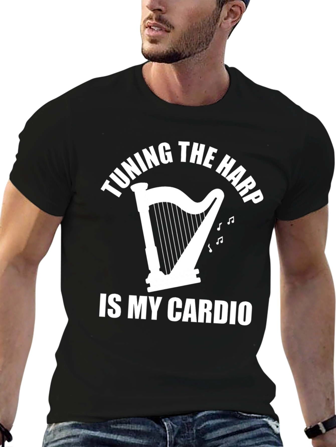 Tuning the Harp Cardio Tee - Music Lovers T-Shirt