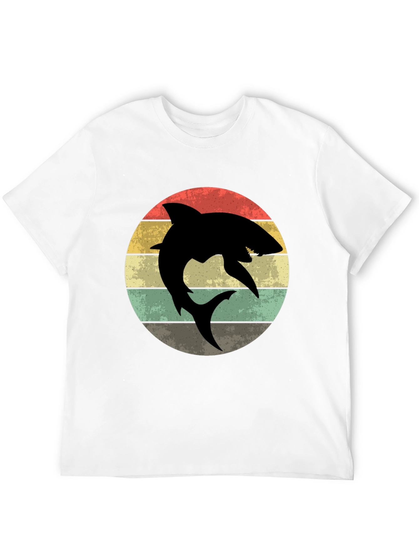 Retro Shark Graphic T-Shirt - Mens Black Tee