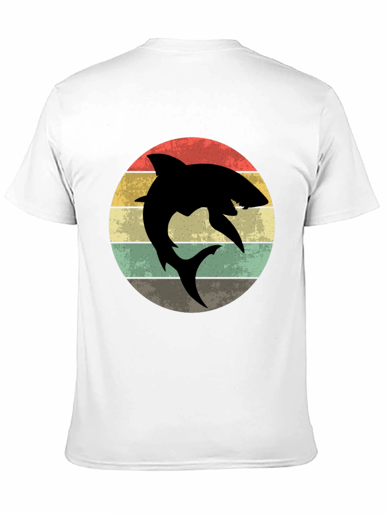 Retro Shark Graphic T-Shirt - Mens Black Tee