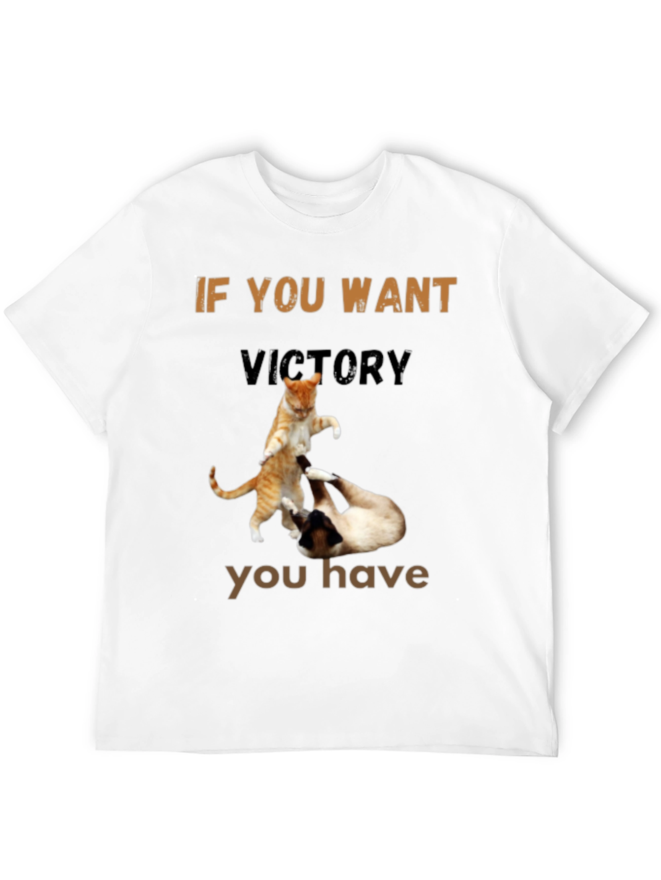Fighting Cats T-Shirt - If You Want Victory