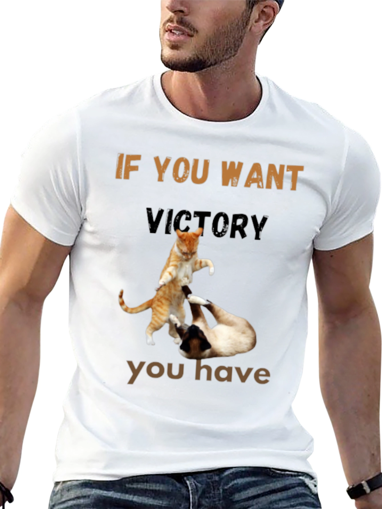 Fighting Cats T-Shirt - If You Want Victory