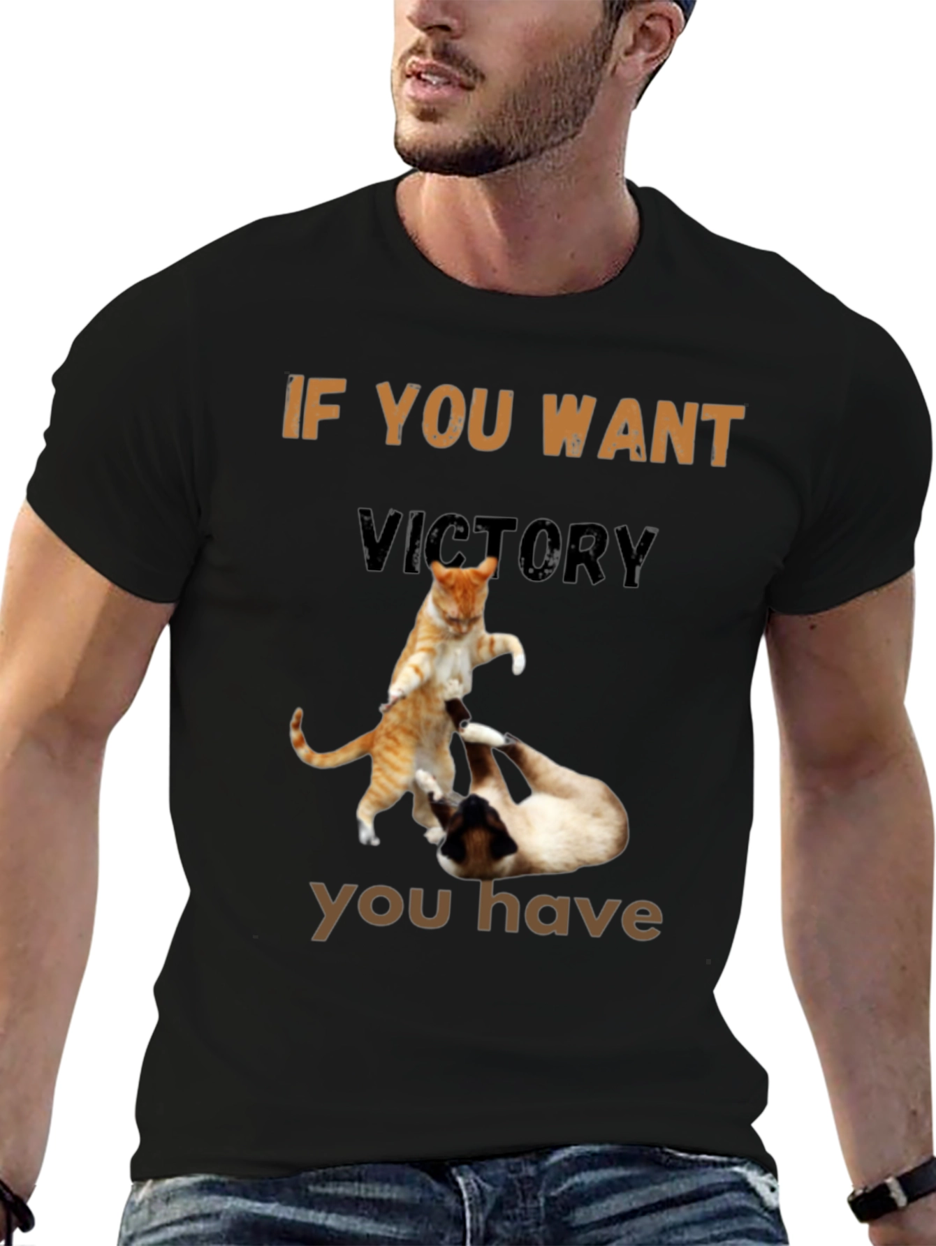 Fighting Cats T-Shirt - If You Want Victory