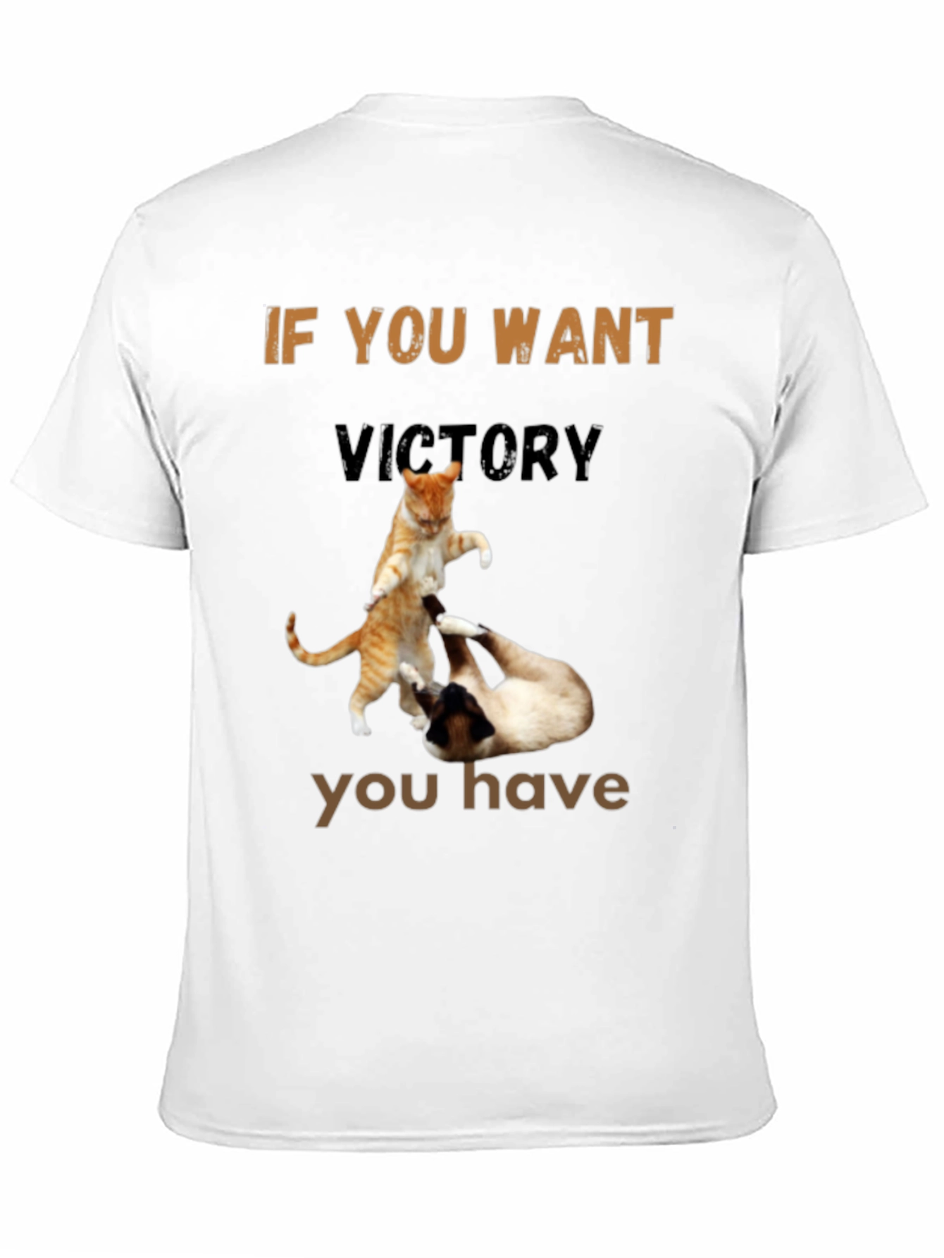 Fighting Cats T-Shirt - If You Want Victory