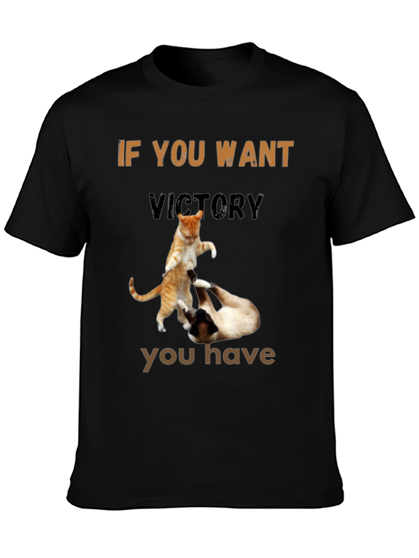 Fighting Cats T-Shirt - If You Want Victory