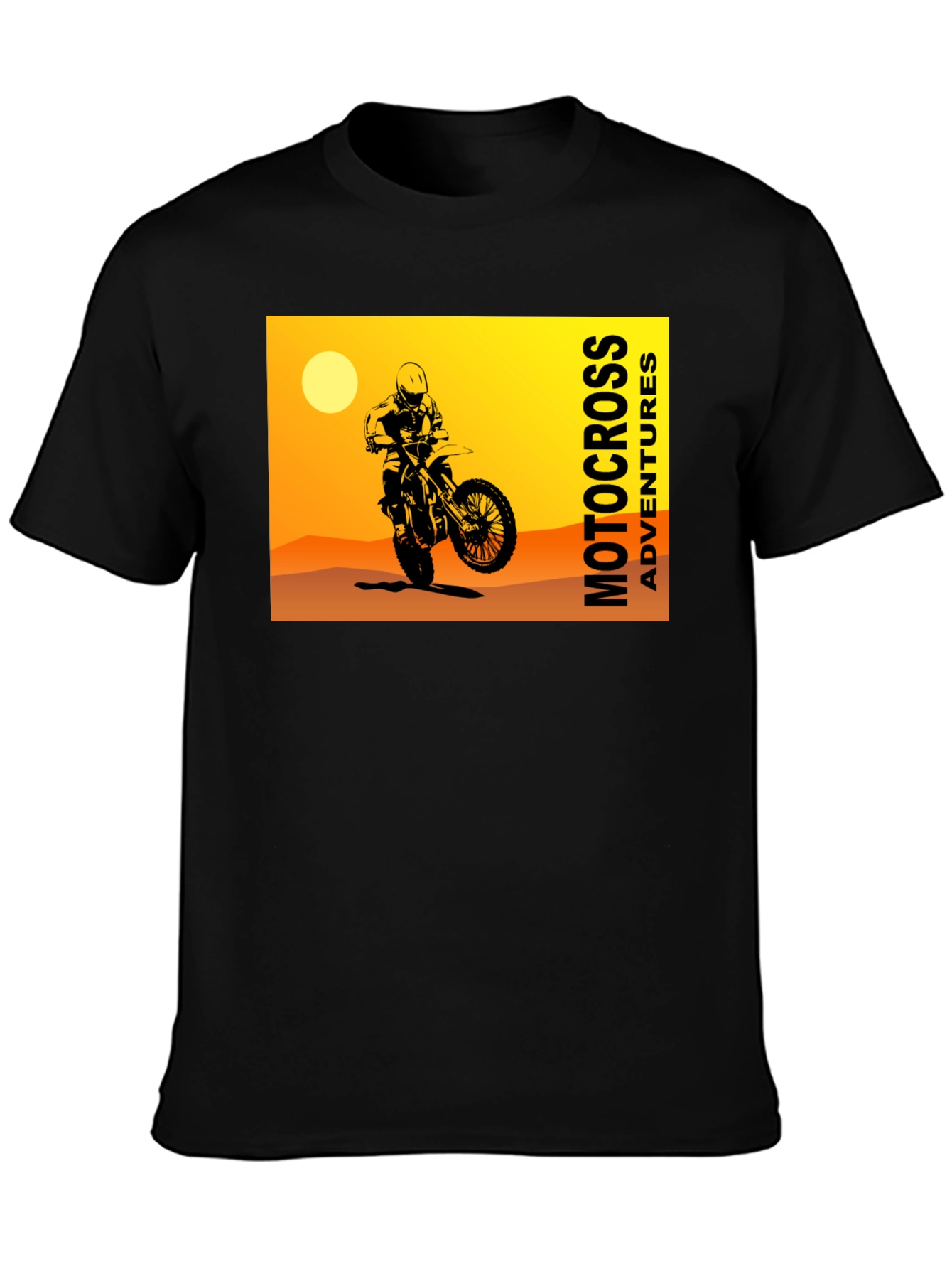Motocross Adventures Black Graphic T-Shirt