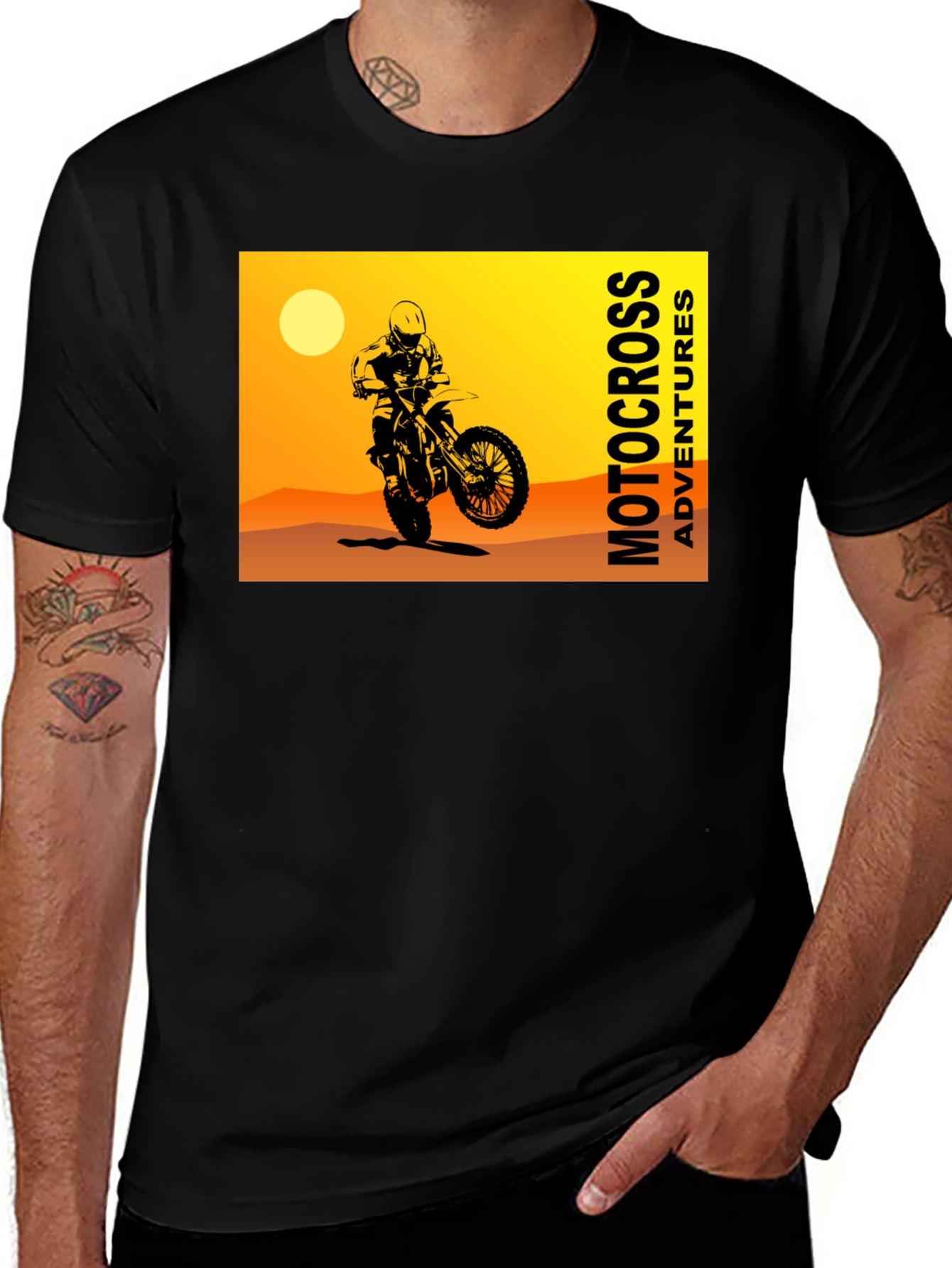 Motocross Adventures Black Graphic T-Shirt
