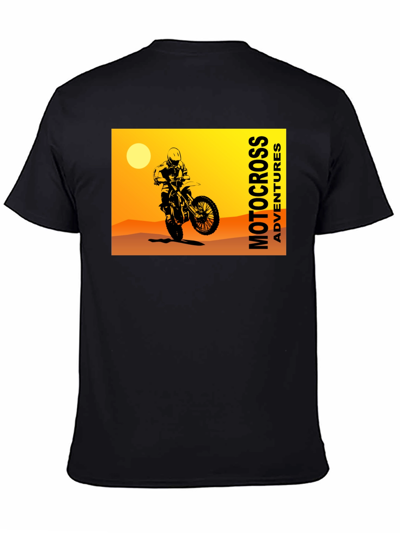 Motocross Adventures Black Graphic T-Shirt