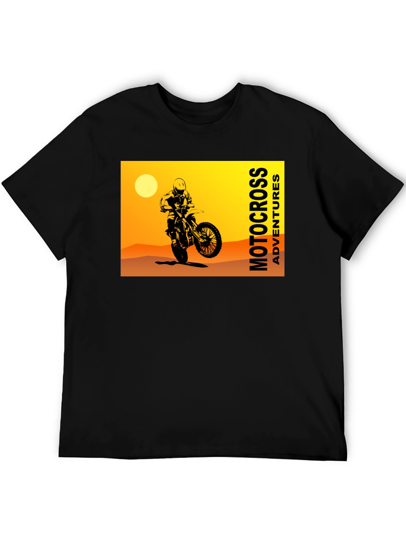Motocross Adventures Black Graphic T-Shirt