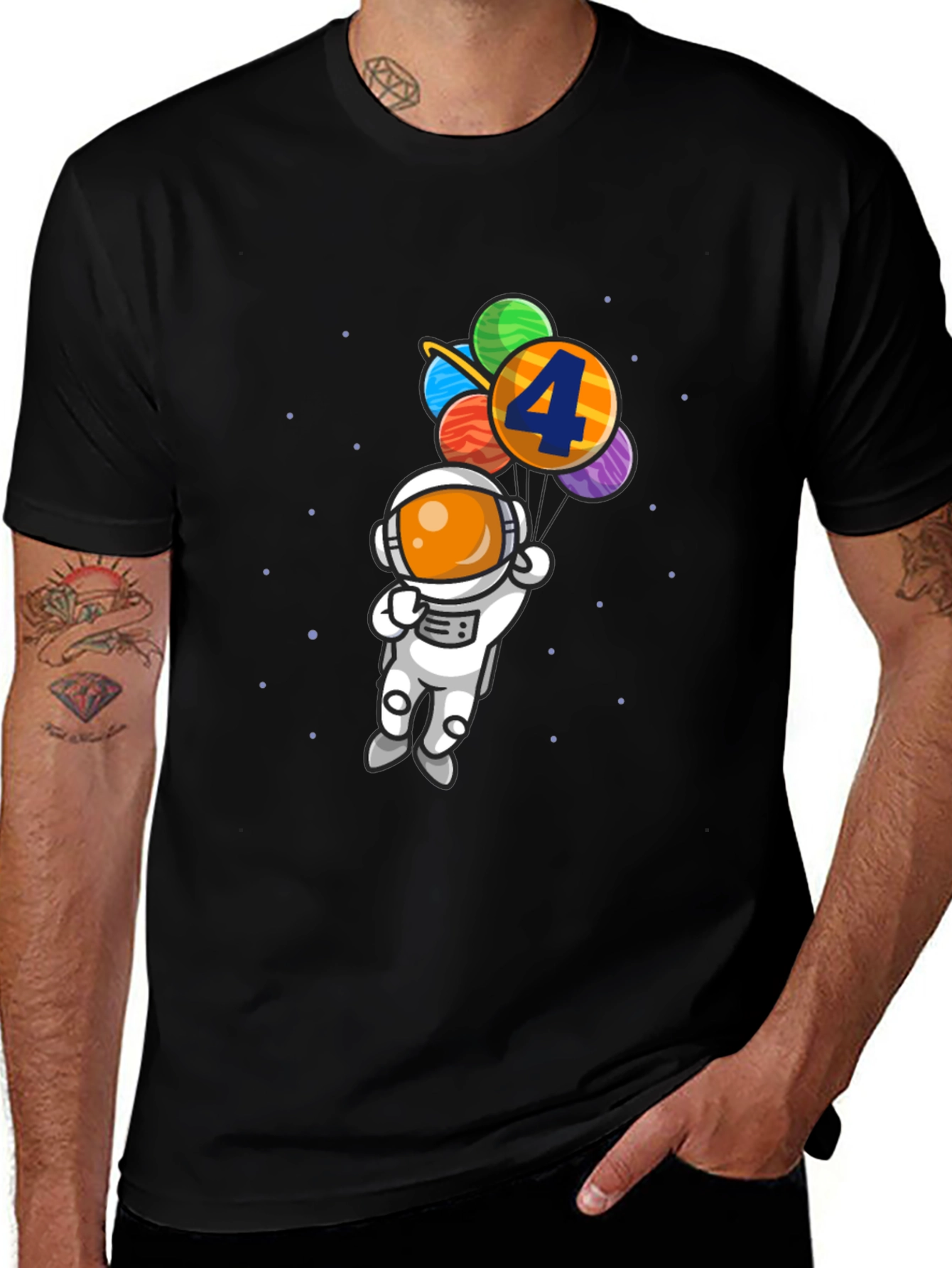 Birthday Astronaut T-Shirt - 4th Birthday Space Theme