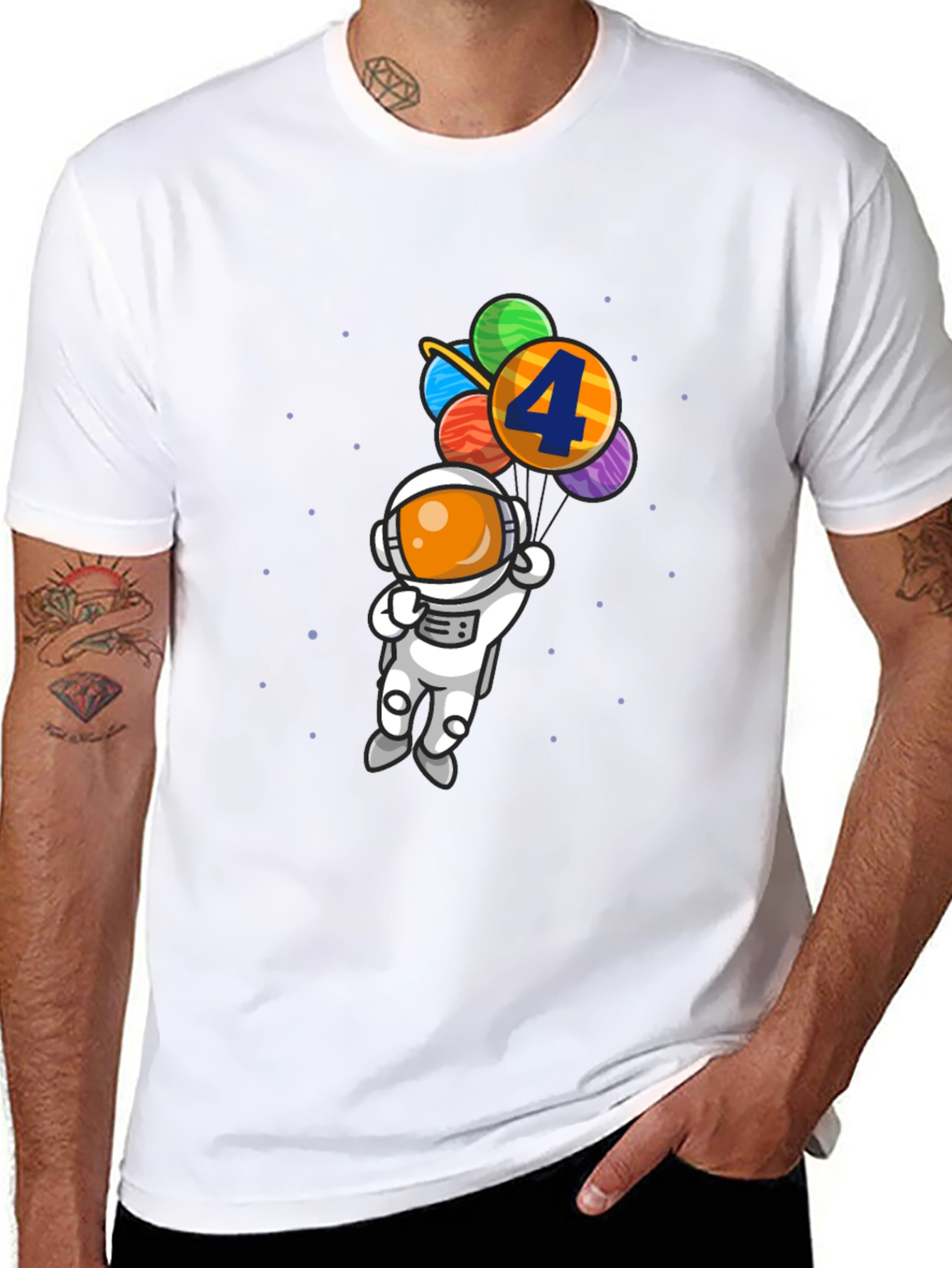 Birthday Astronaut T-Shirt - 4th Birthday Space Theme