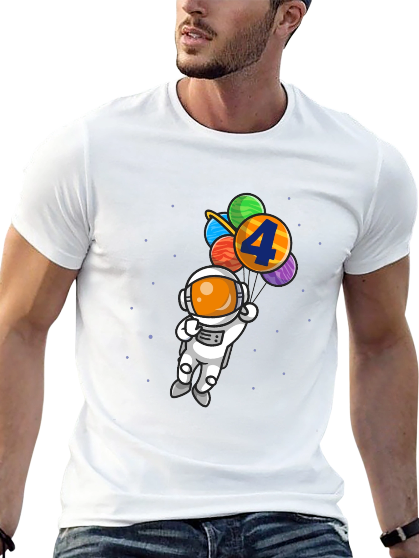 Birthday Astronaut T-Shirt - 4th Birthday Space Theme