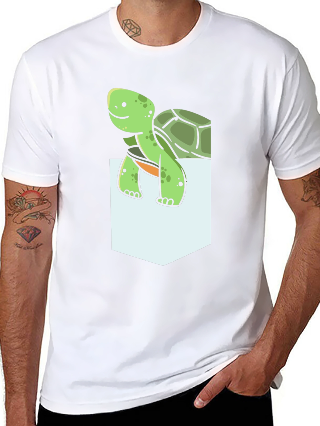 Turtle Pocket T-Shirt - Funny Animal Tee