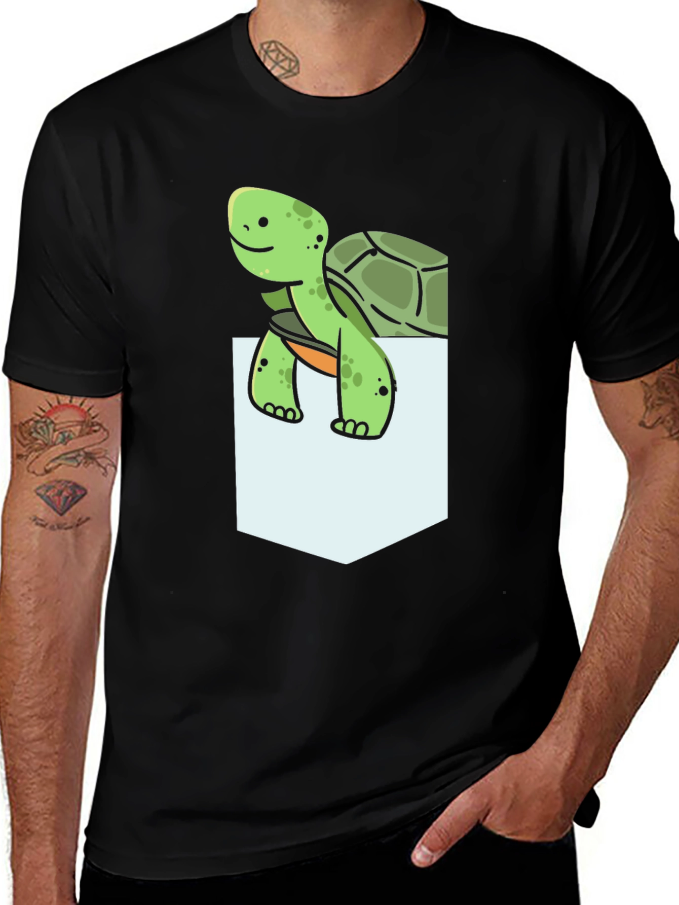 Turtle Pocket T-Shirt - Funny Animal Tee