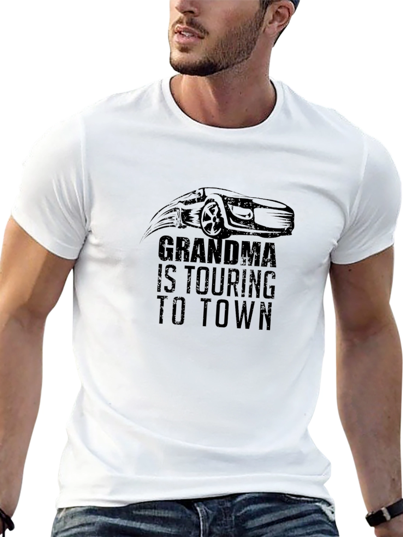 Grandma Touring to Town Black T-Shirt
