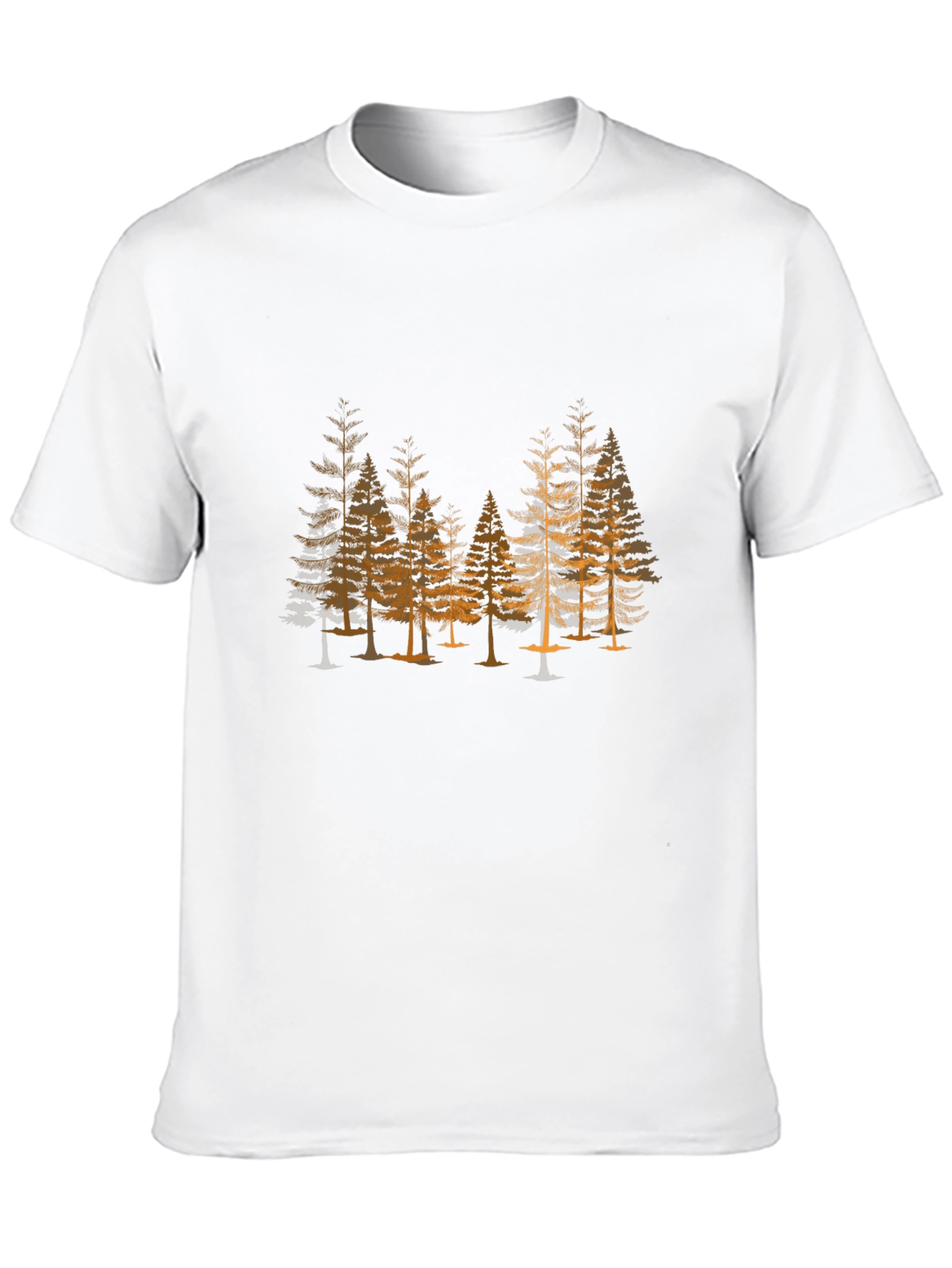 Mens Black T-Shirt - Forest Print