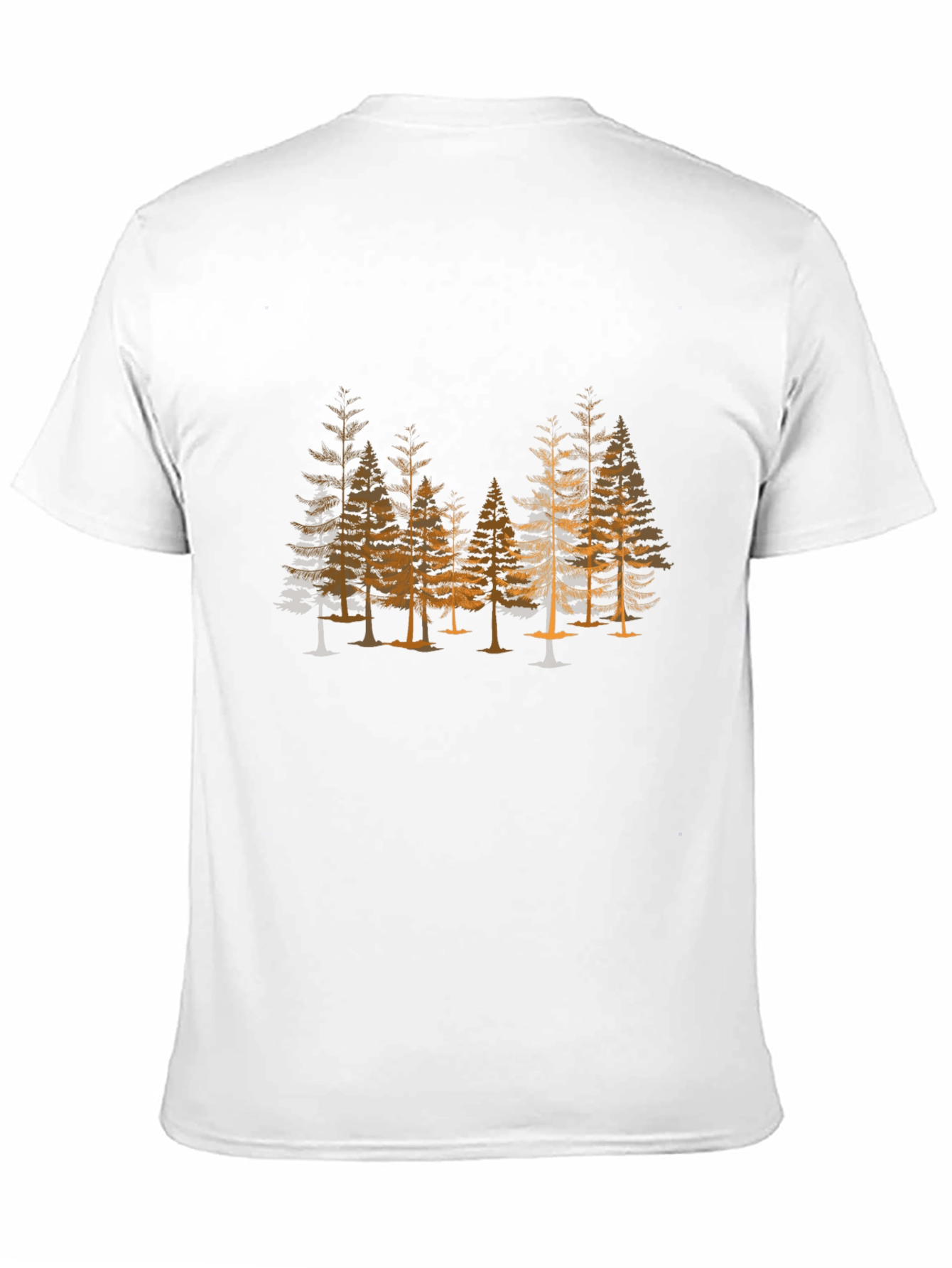 Mens Black T-Shirt - Forest Print