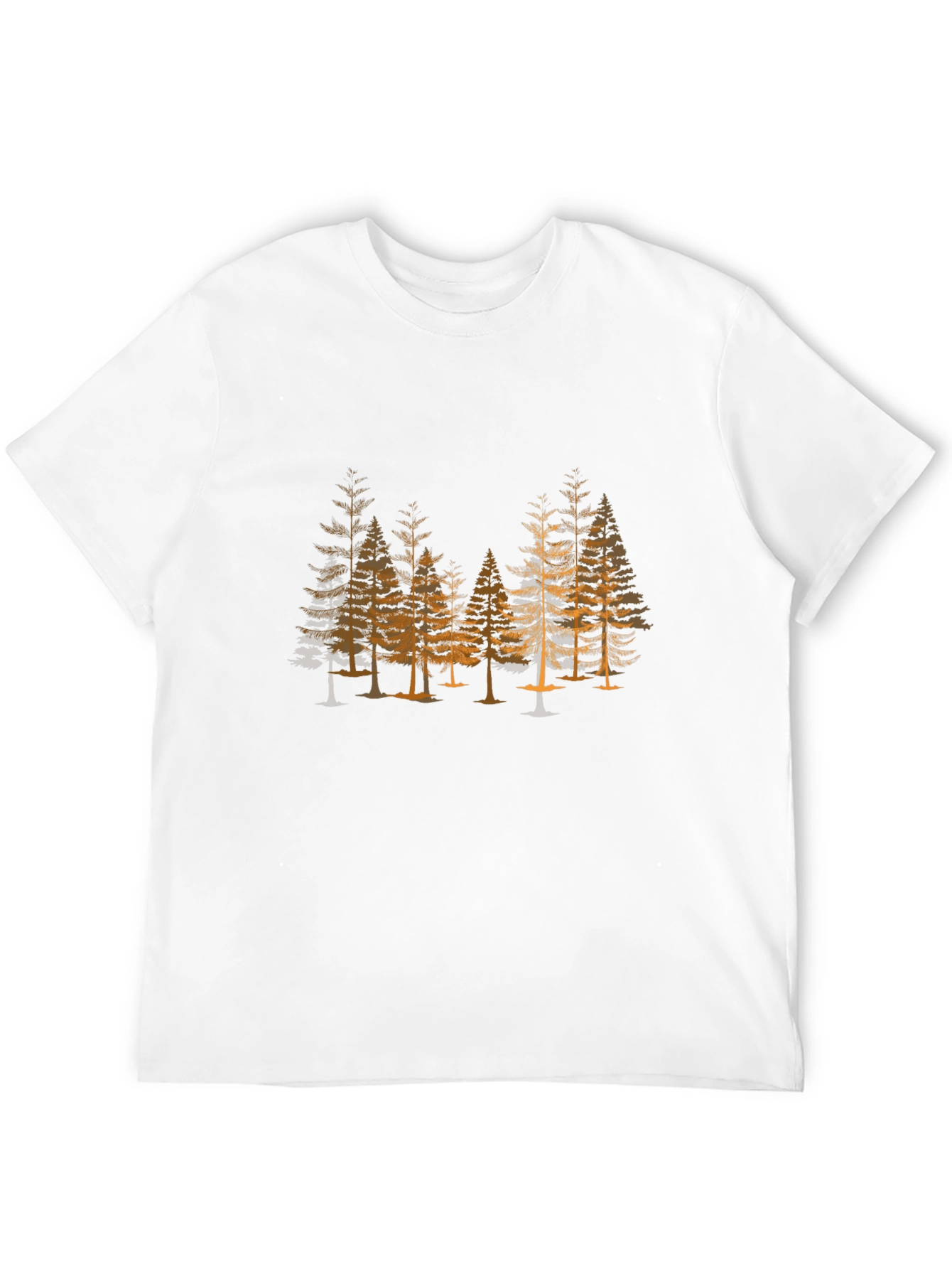 Mens Black T-Shirt - Forest Print