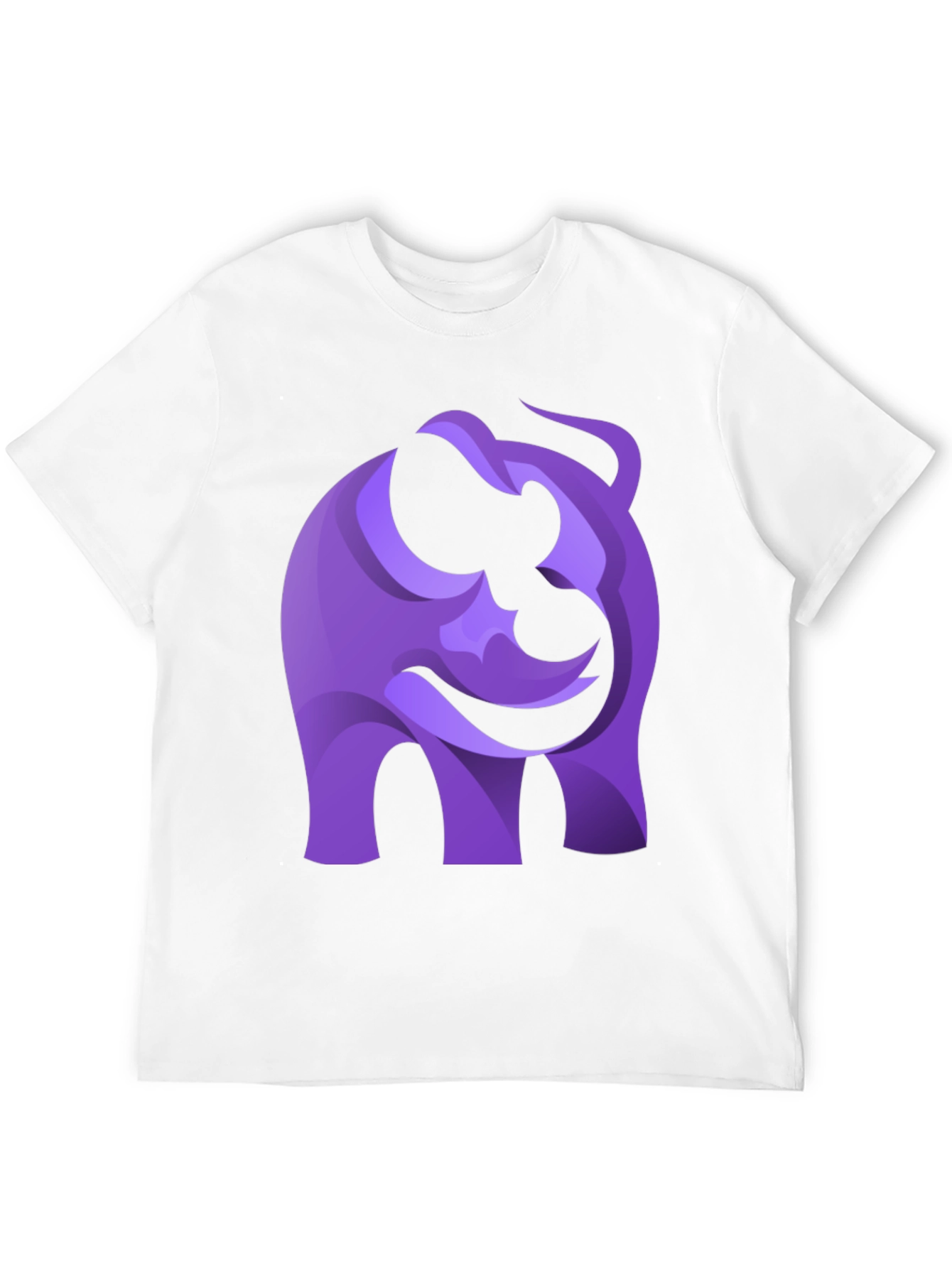 Abstract Purple Elephant Graphic Tee - Black