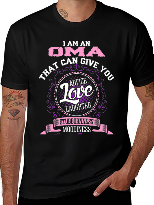 I am an Oma Womens Black Graphic T-Shirt