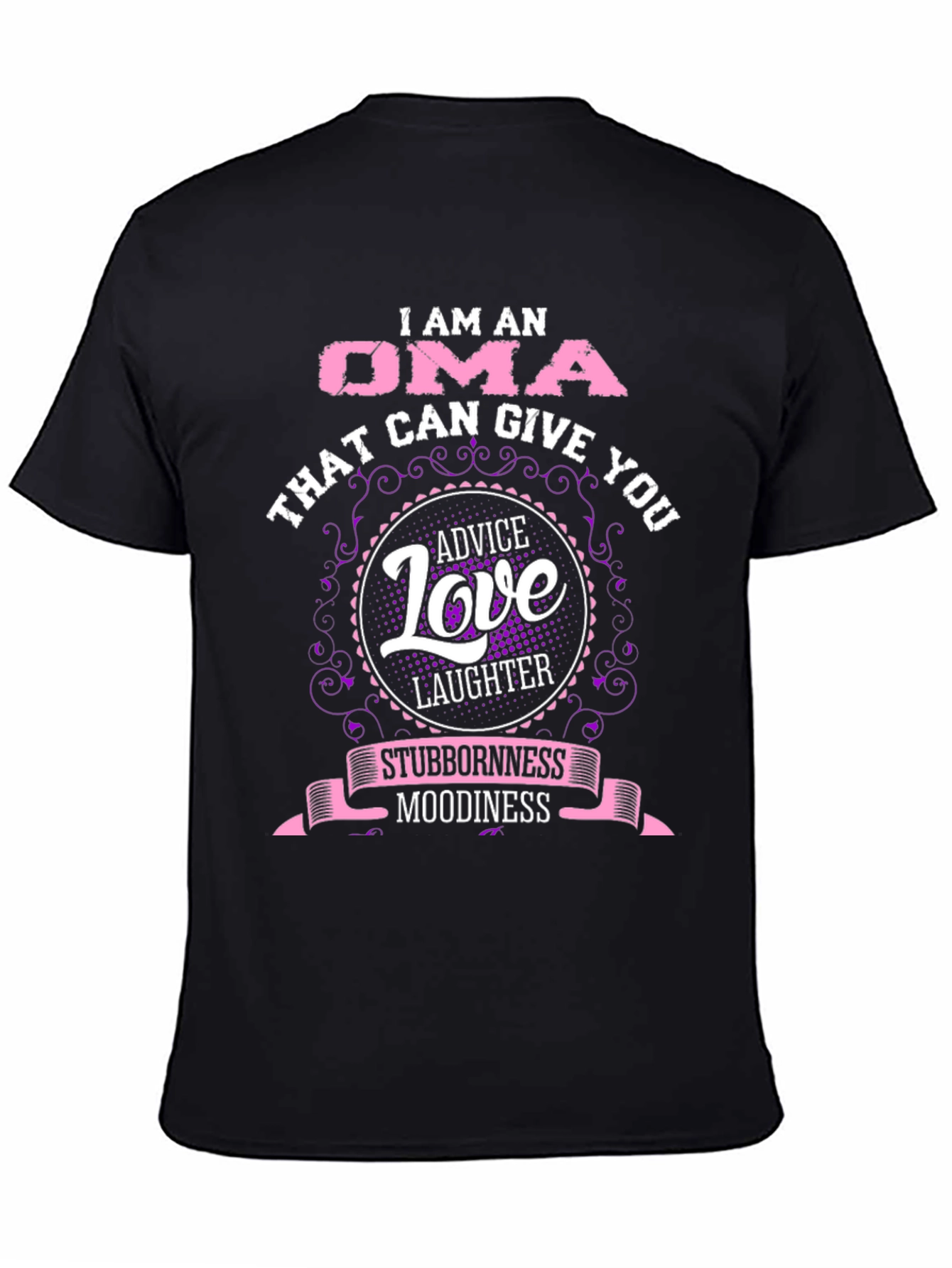 I am an Oma Womens Black Graphic T-Shirt