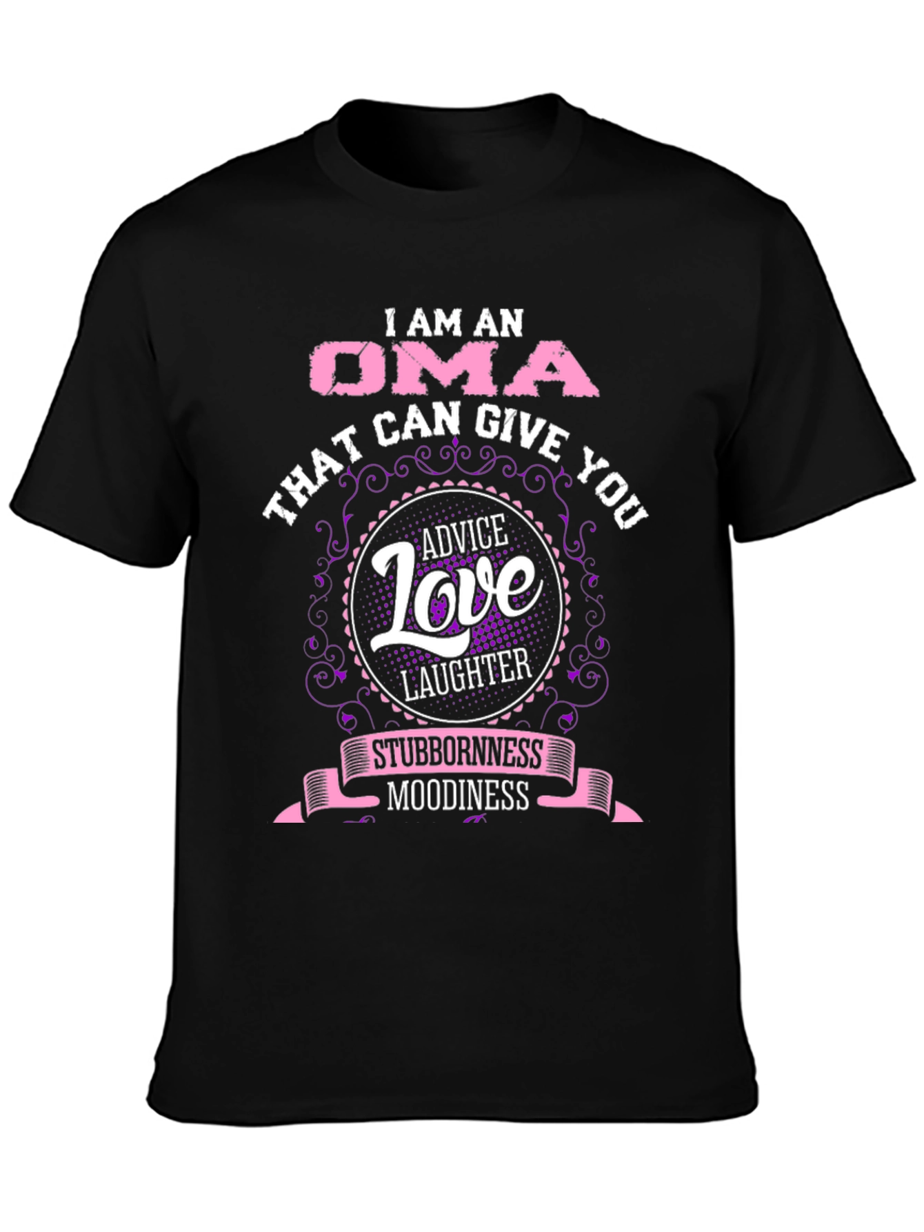 I am an Oma Womens Black Graphic T-Shirt