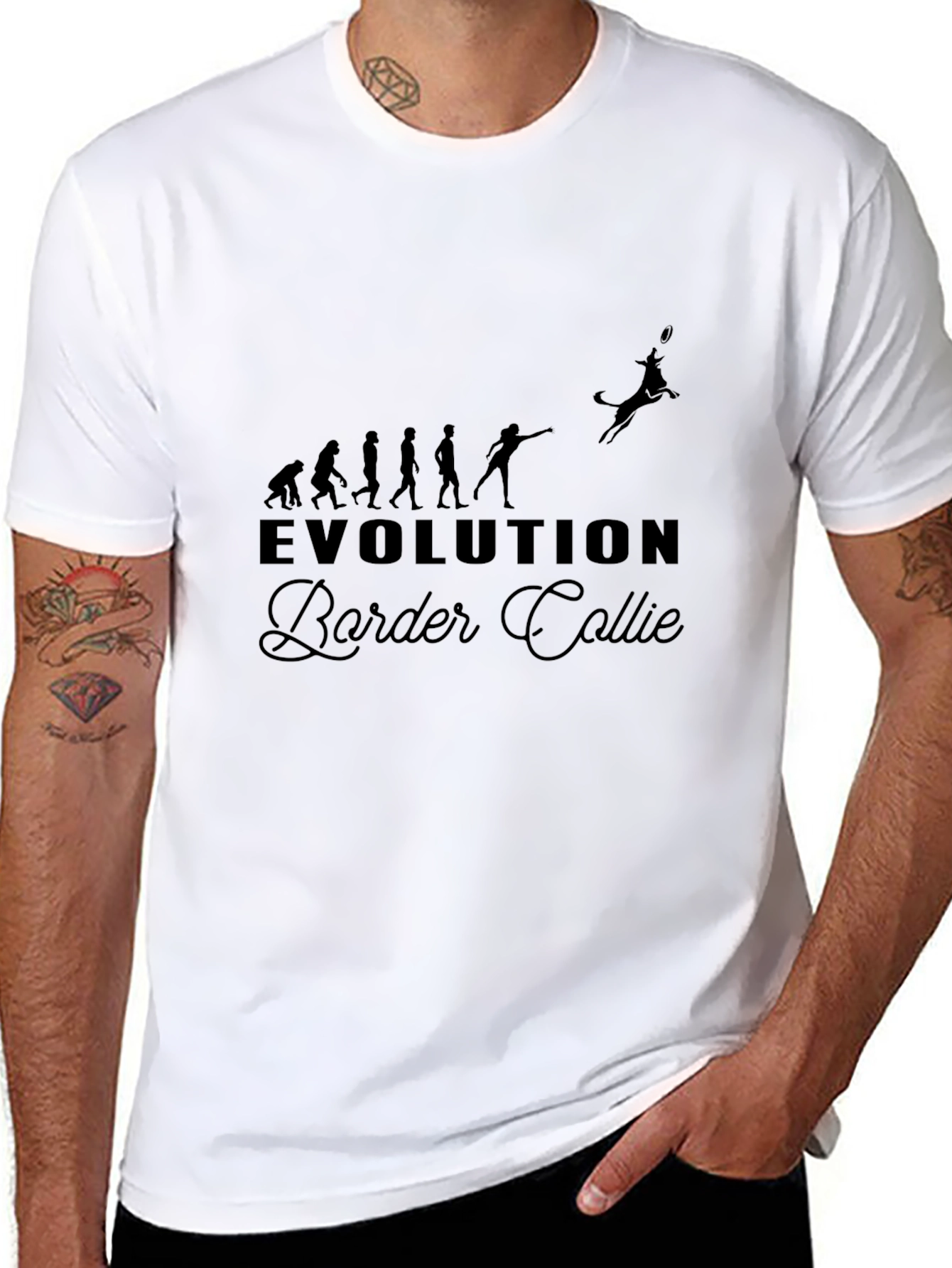 Evolution Border Collie T-Shirt - Black