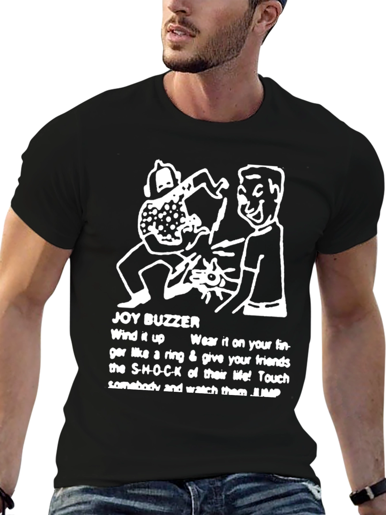 Joy Buzzer T-Shirt Funny Prank Joke Novelty Tee