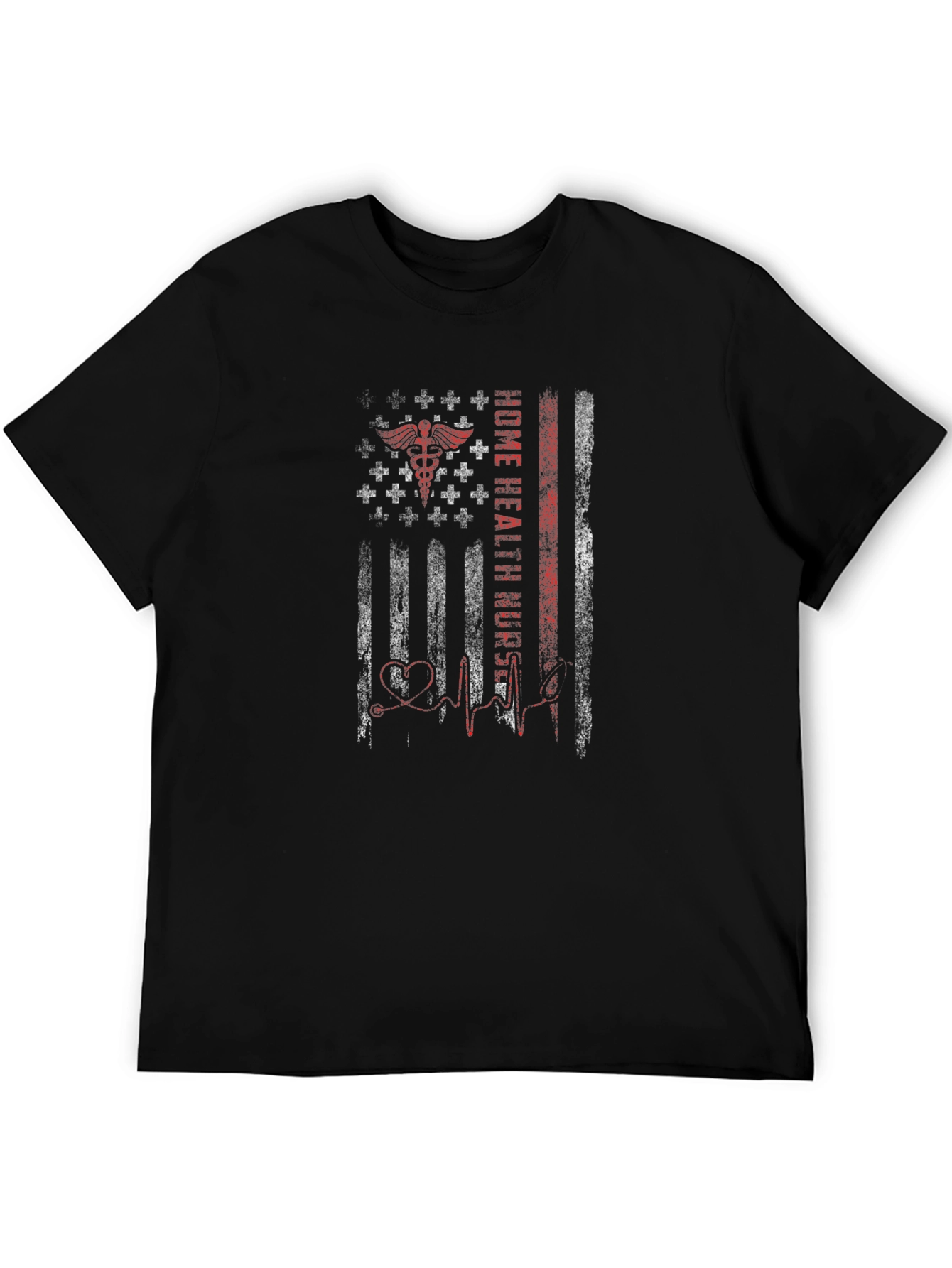 Home Health Nurse American Flag T-Shirt