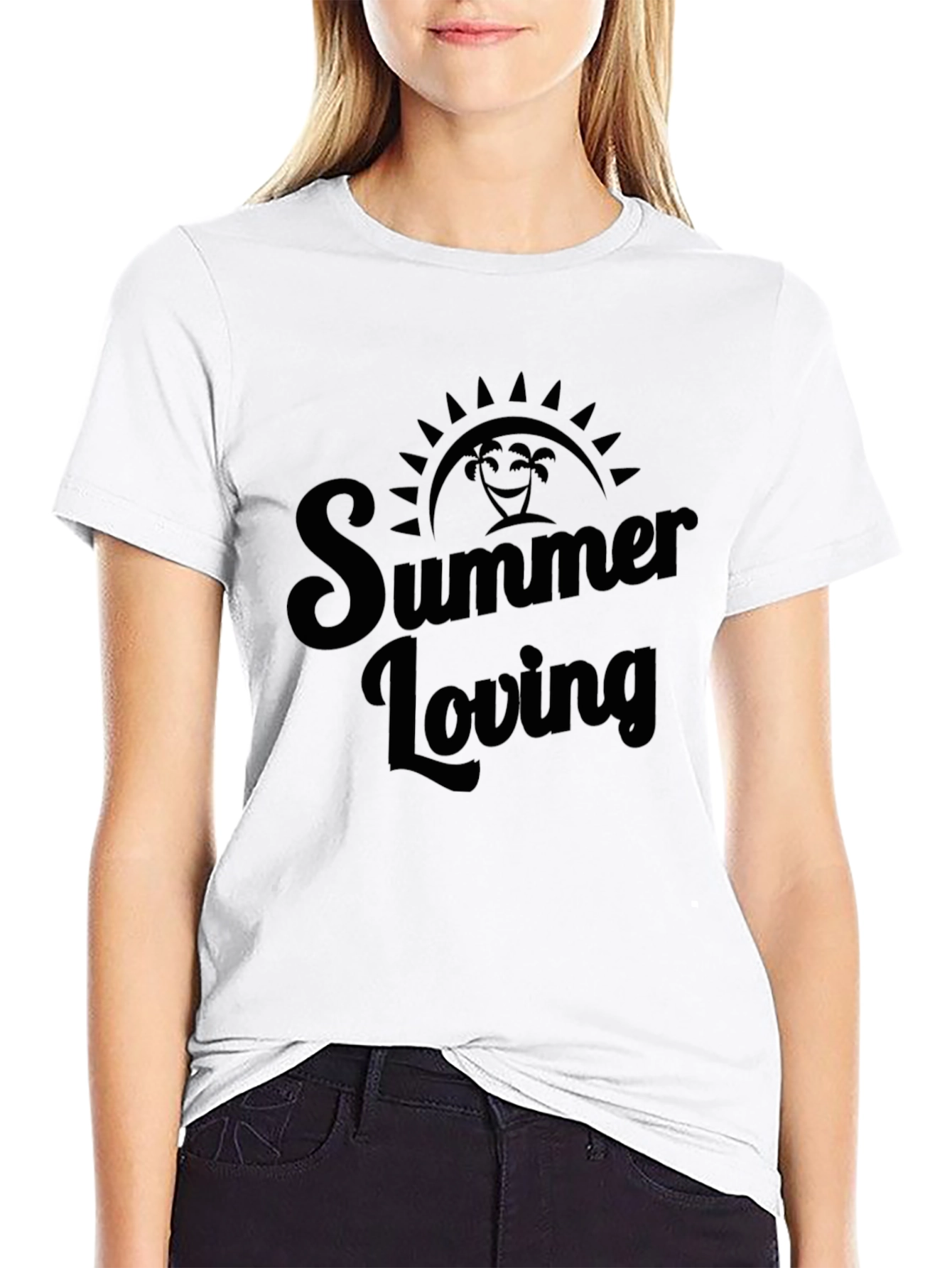 Summer Loving Black Graphic Tee