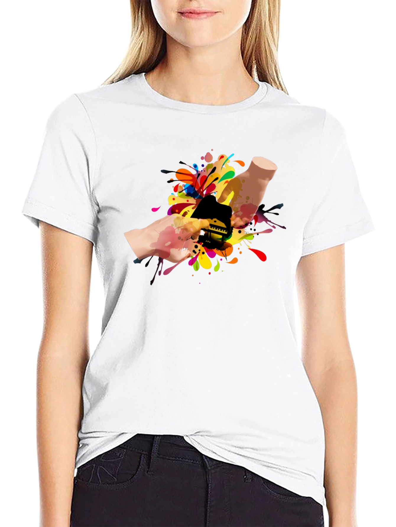 Colorful Piano Hand T-Shirt