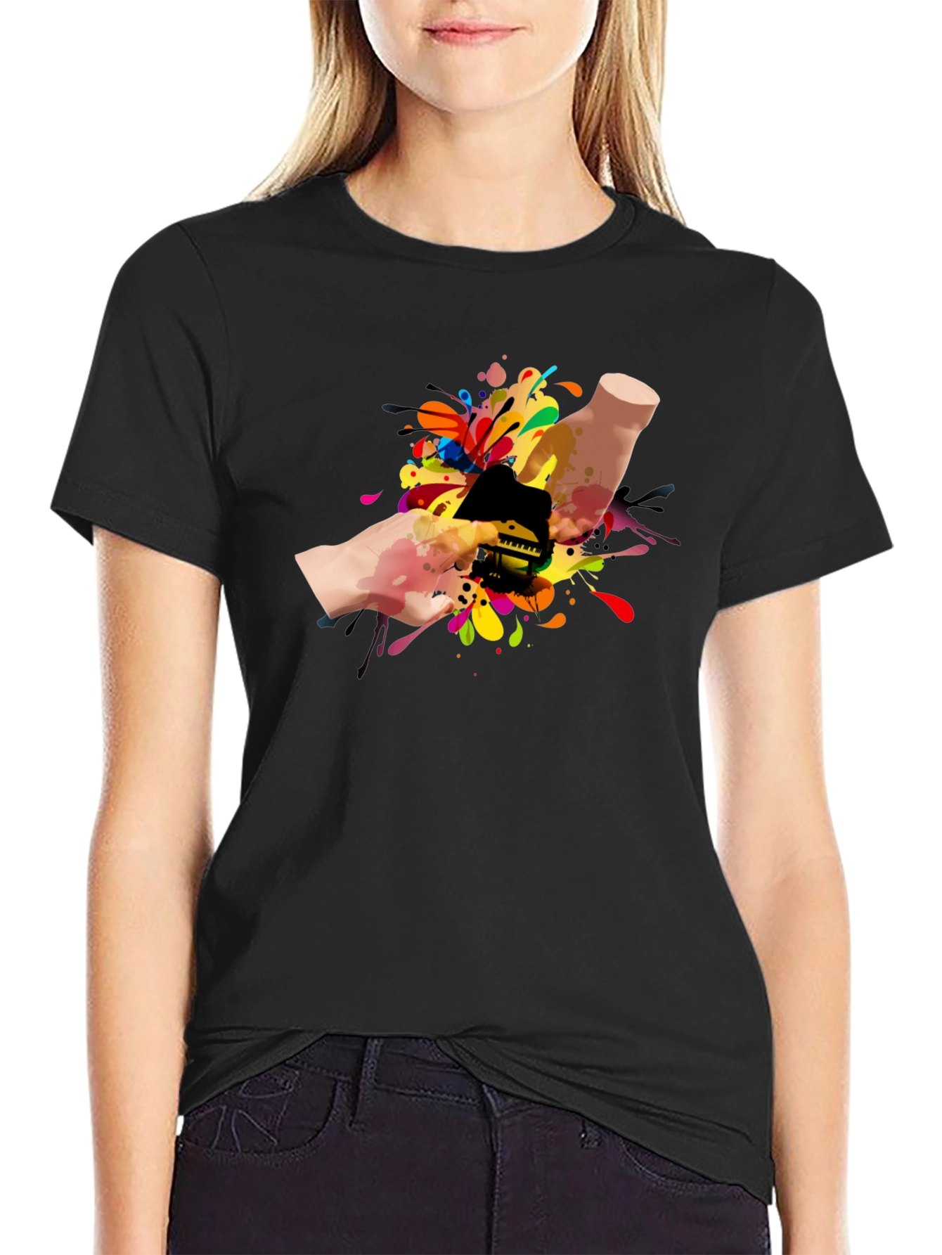 Colorful Piano Hand T-Shirt