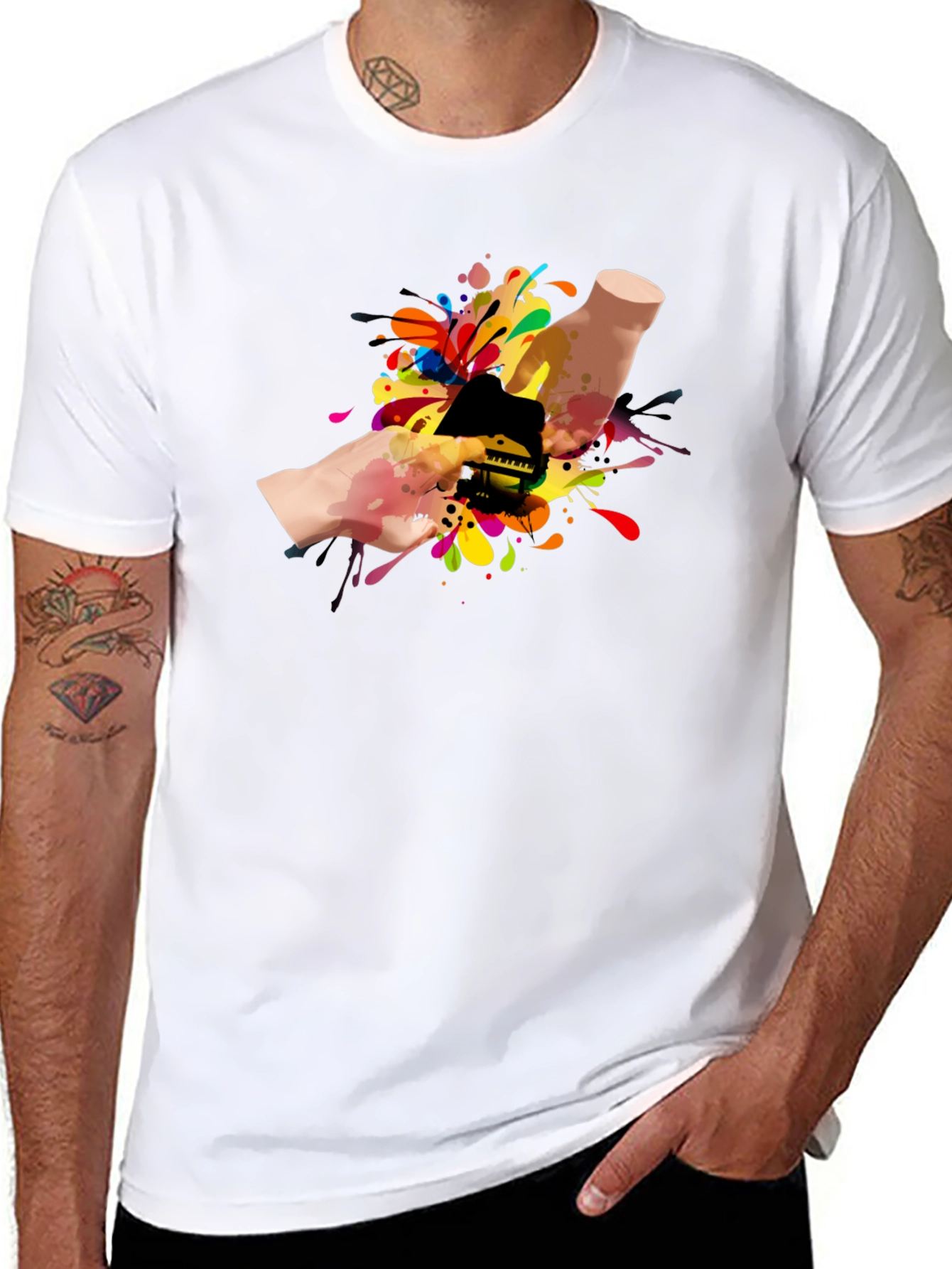 Colorful Piano Hand T-Shirt