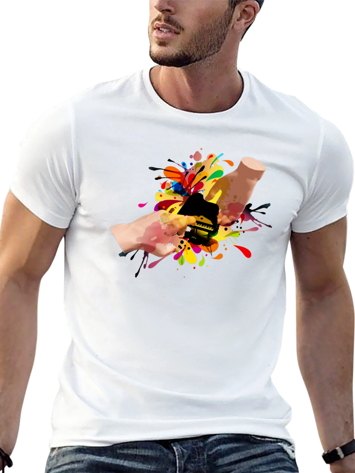 Colorful Piano Hand T-Shirt