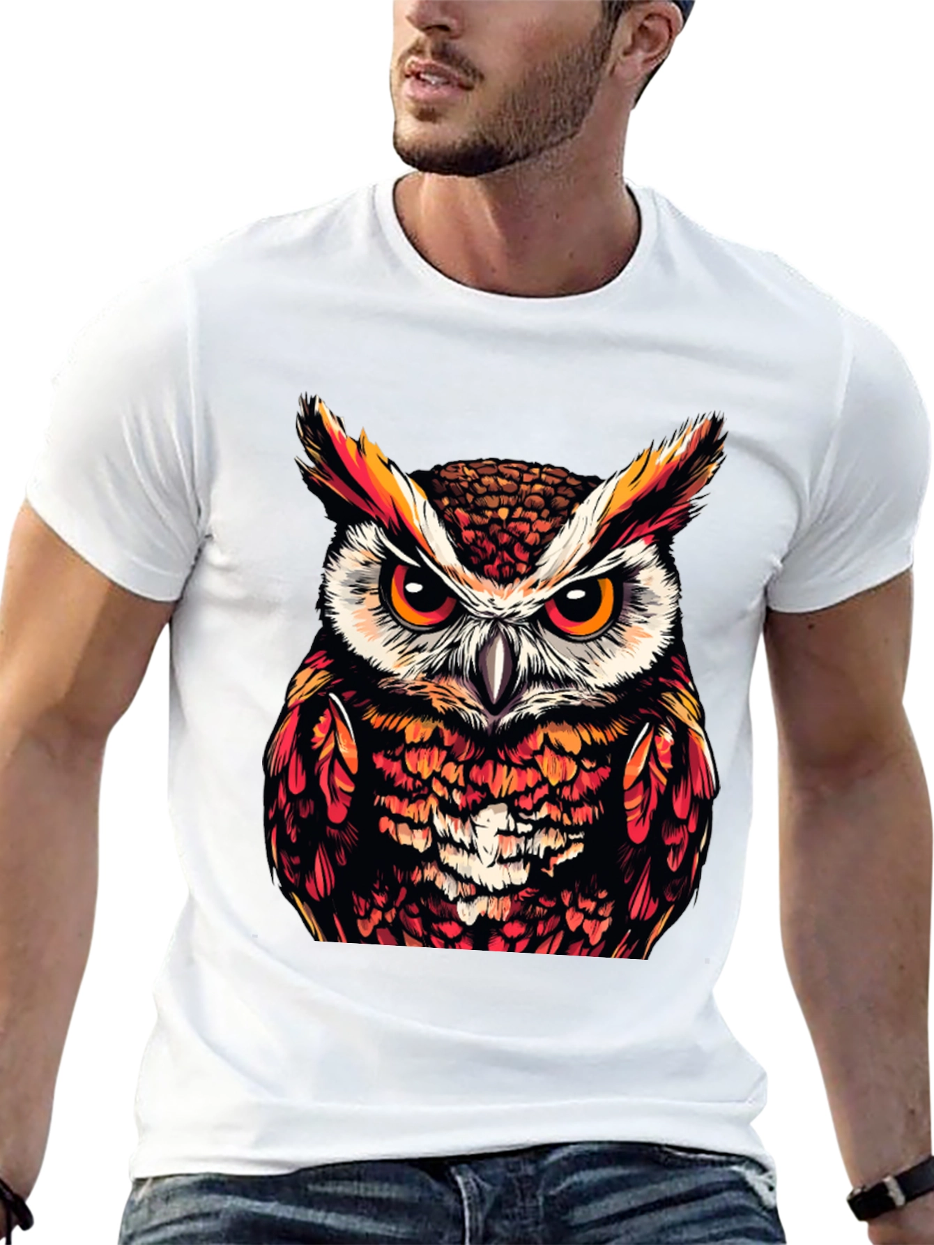 Owl Graphic Tee - Stylish Black T-Shirt